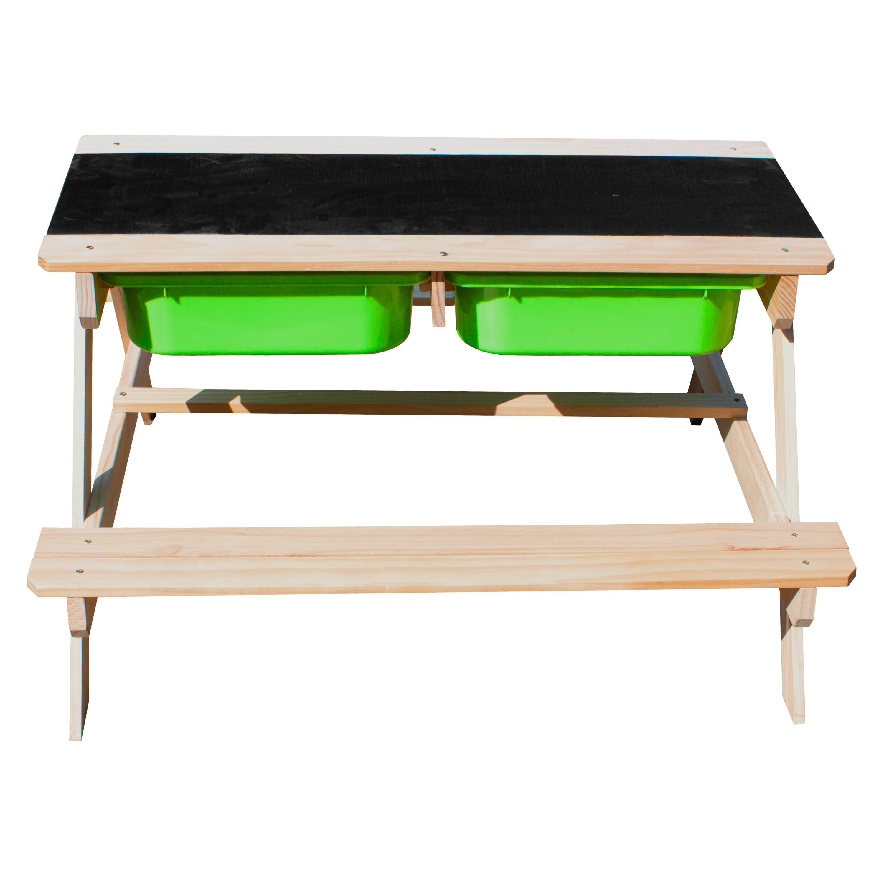 Sunny Dual Top 2.0 Sand & Water Picnic Table with Green Bins