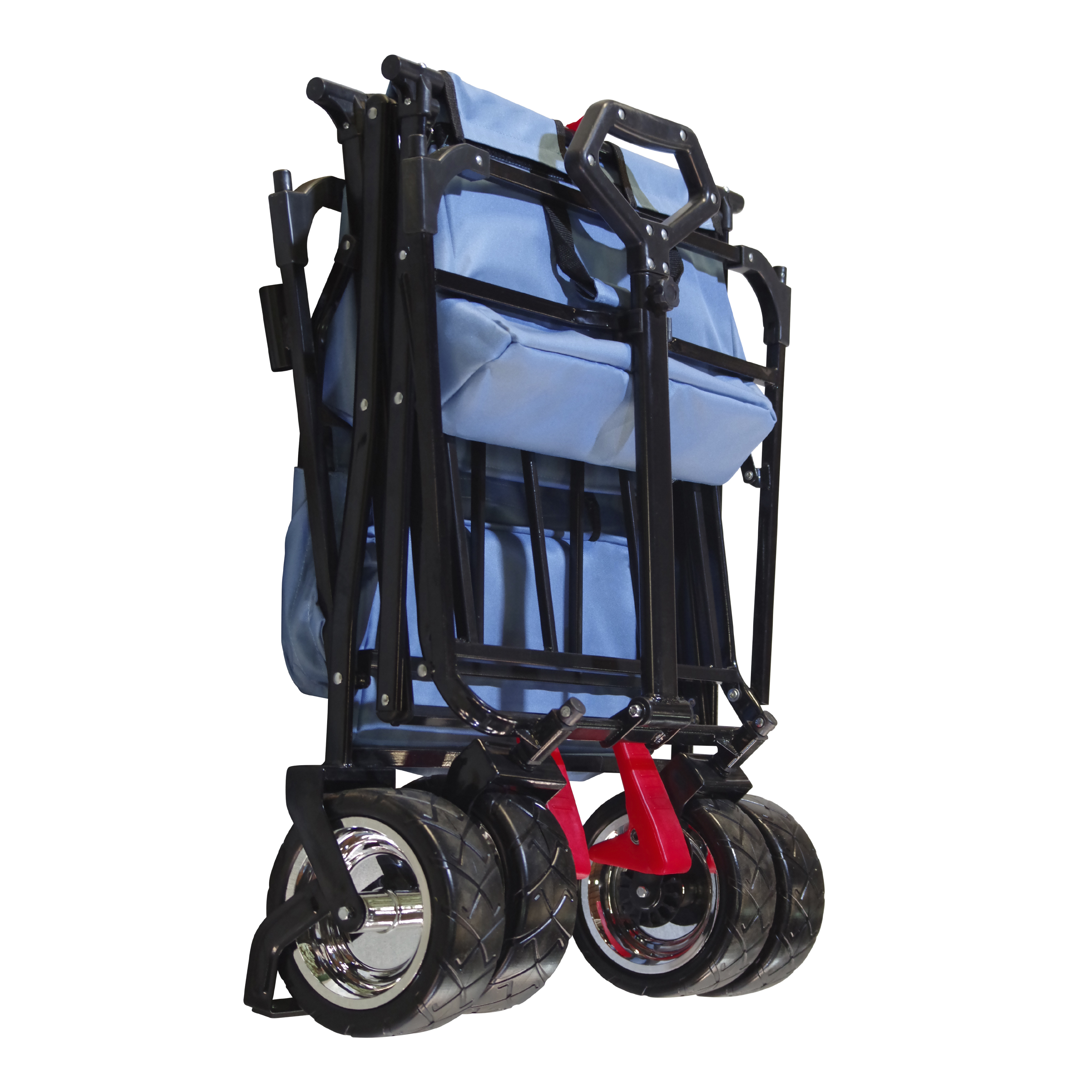 AB210 Chariot pliable avec toit, sac, frein et barre de pous