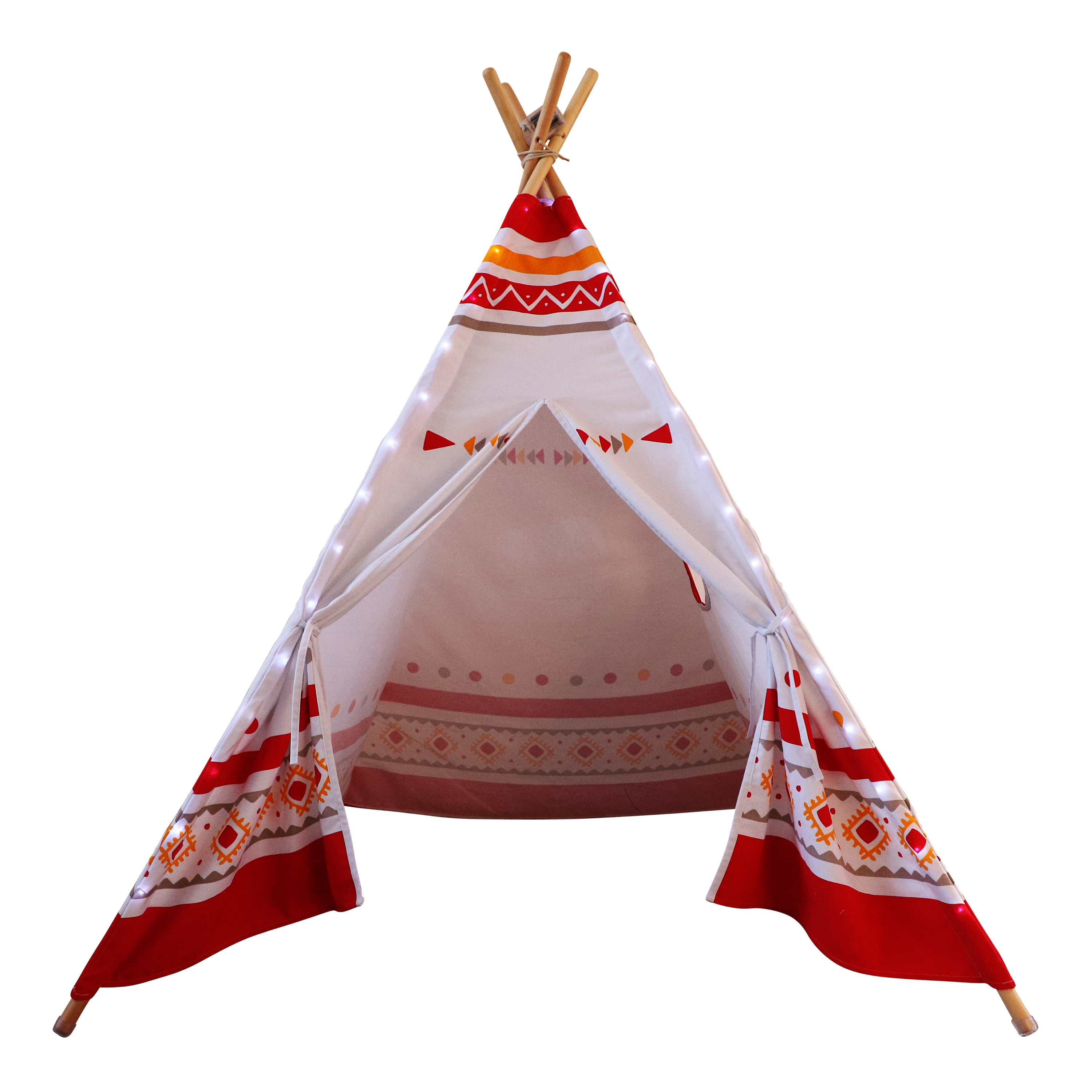 LED Teepee Tent Red / white