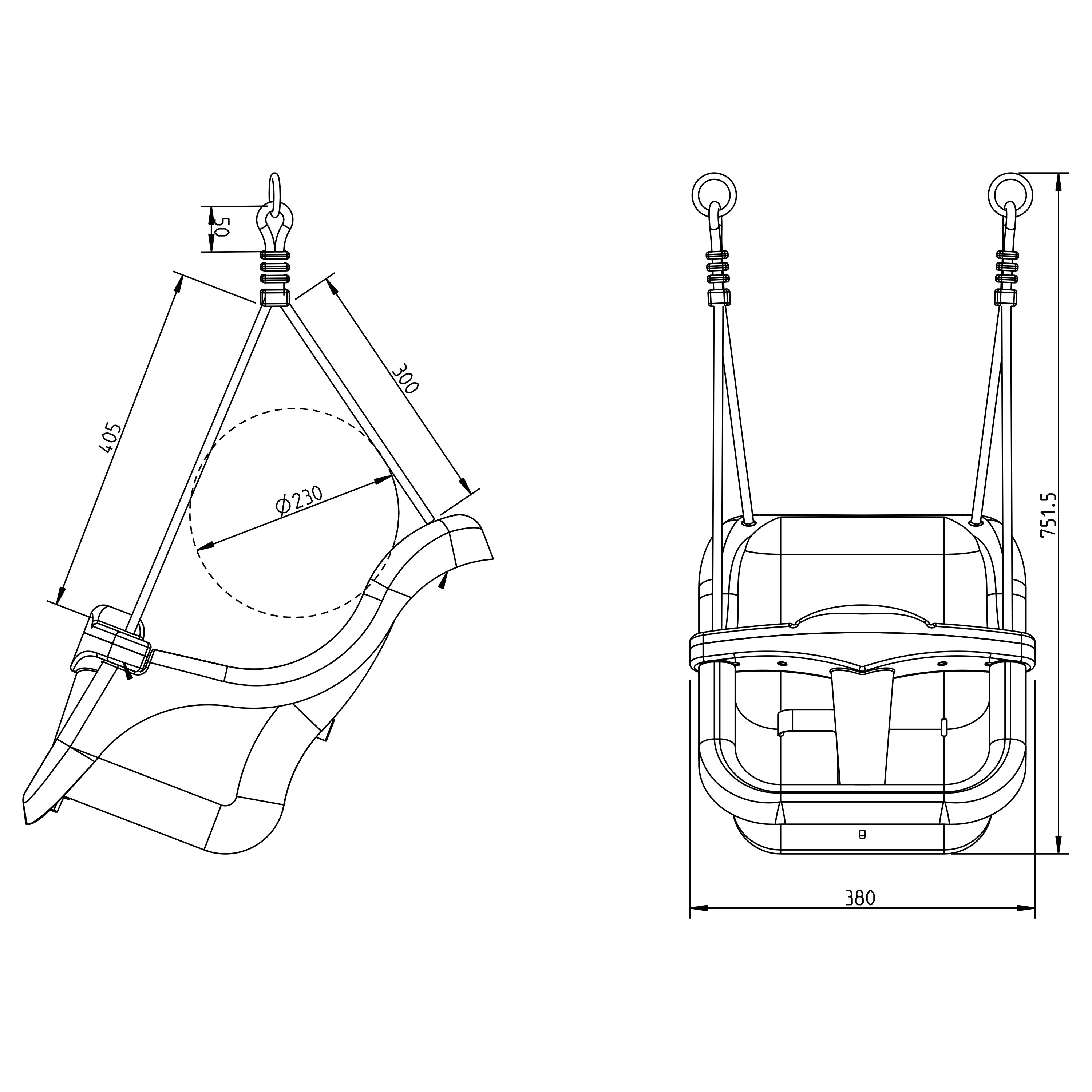 Baby Swing Brown with seat Grey/White