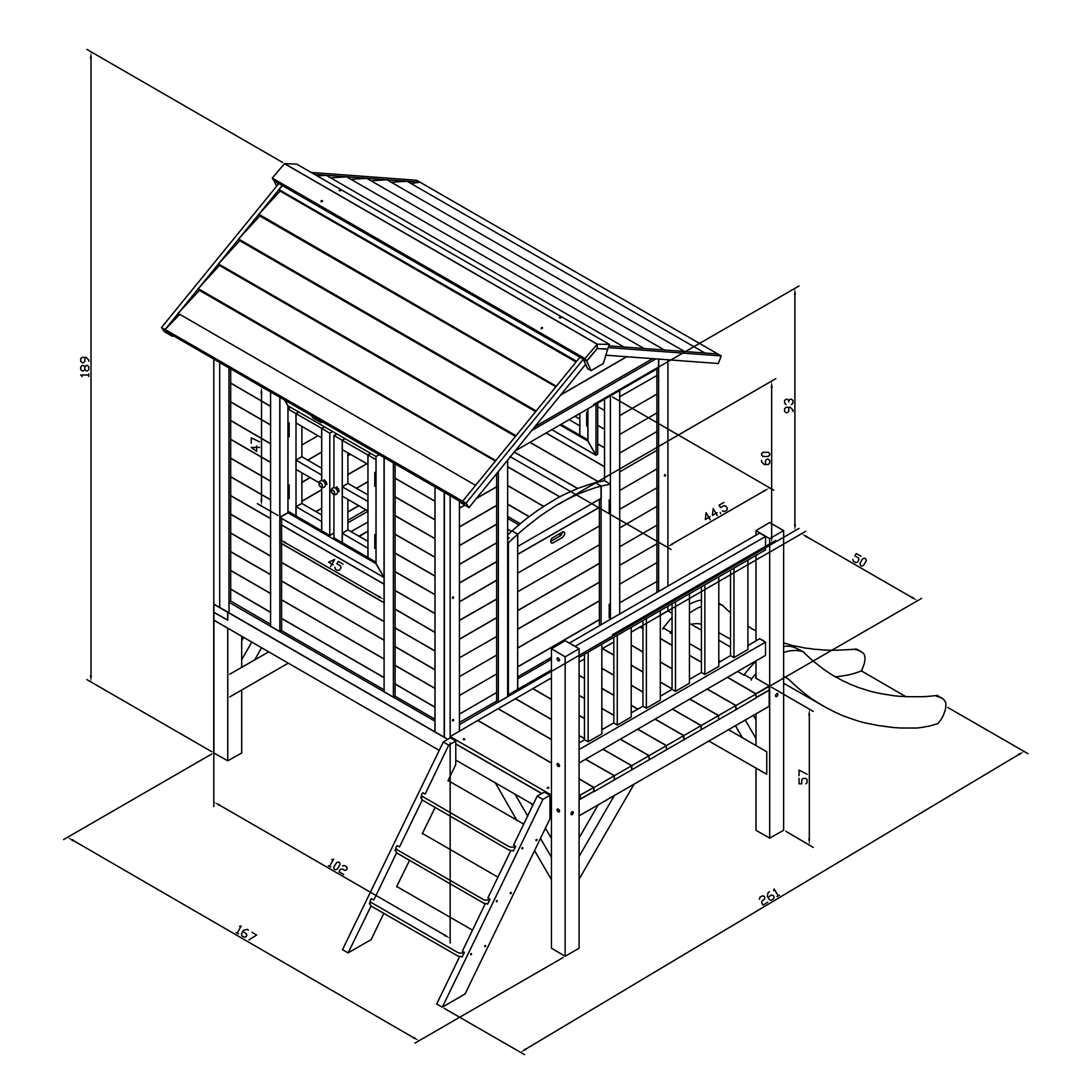 Lodge XL Playhouse Classic - Lime Green Slide