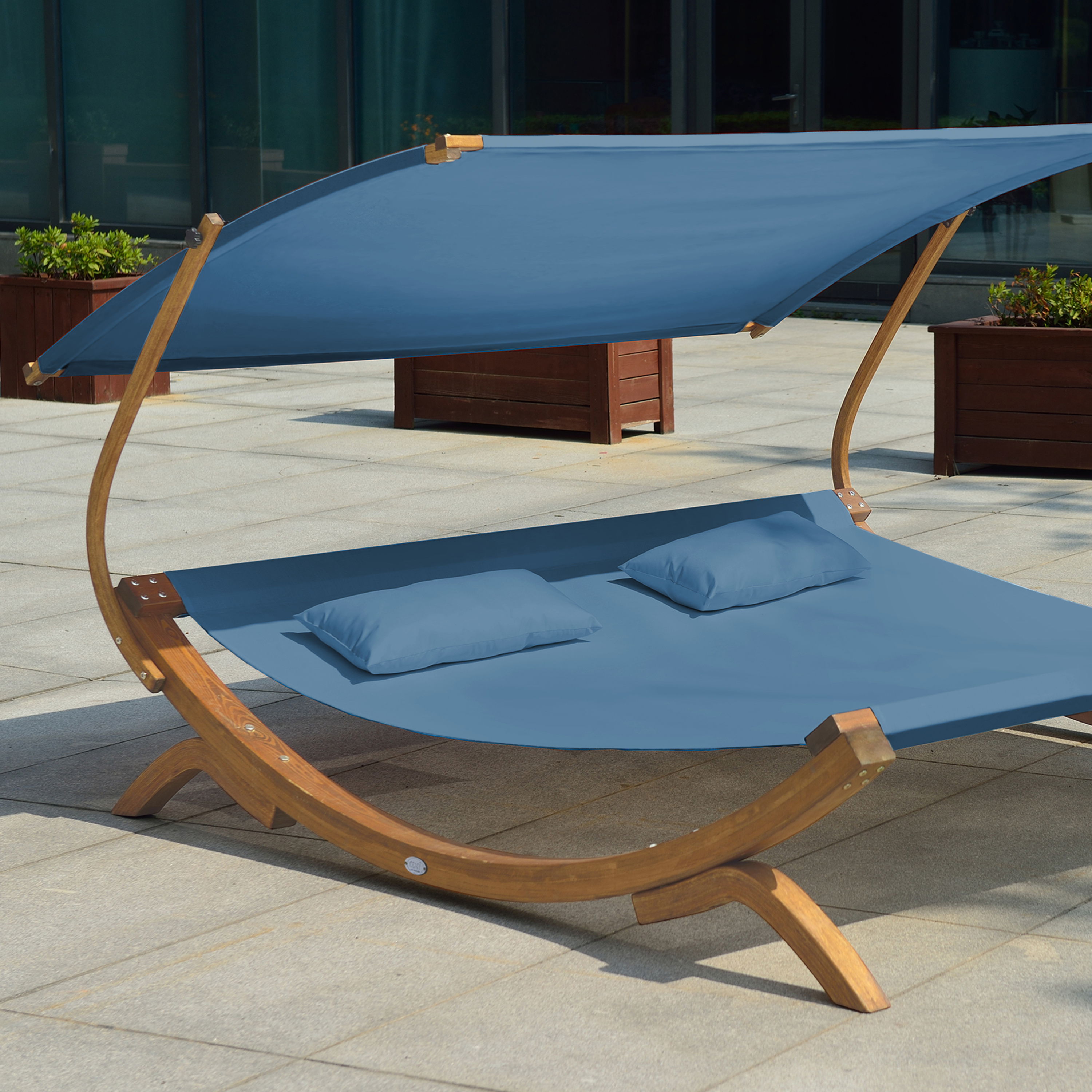 Mallorca Double Bed with Sunshade Blue