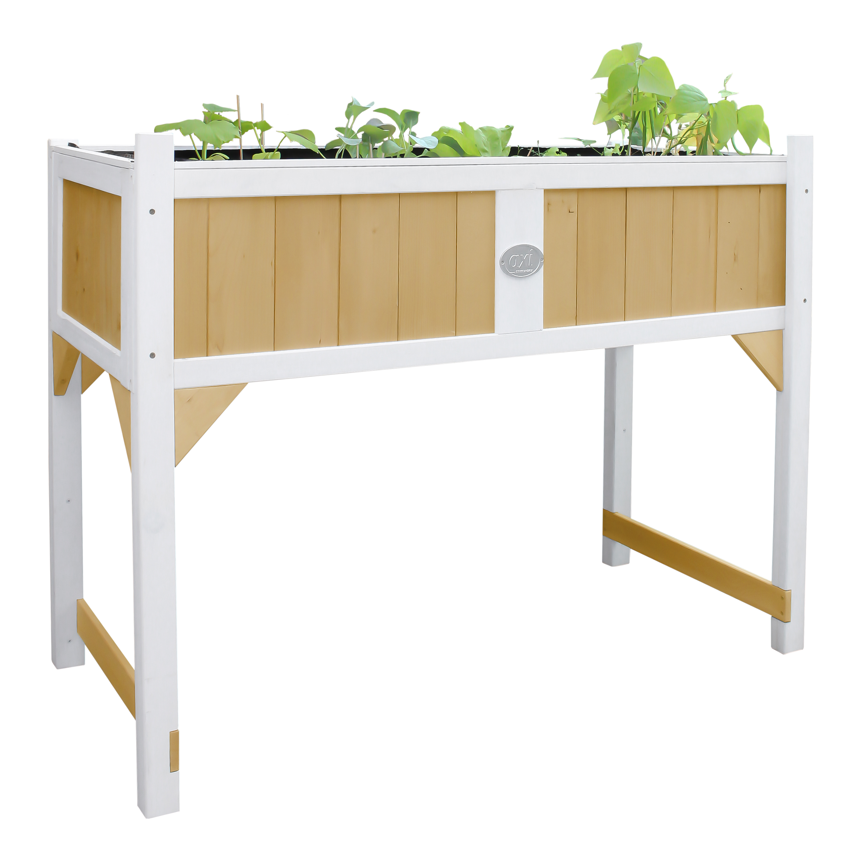 Growing Table with root mat Brown/White