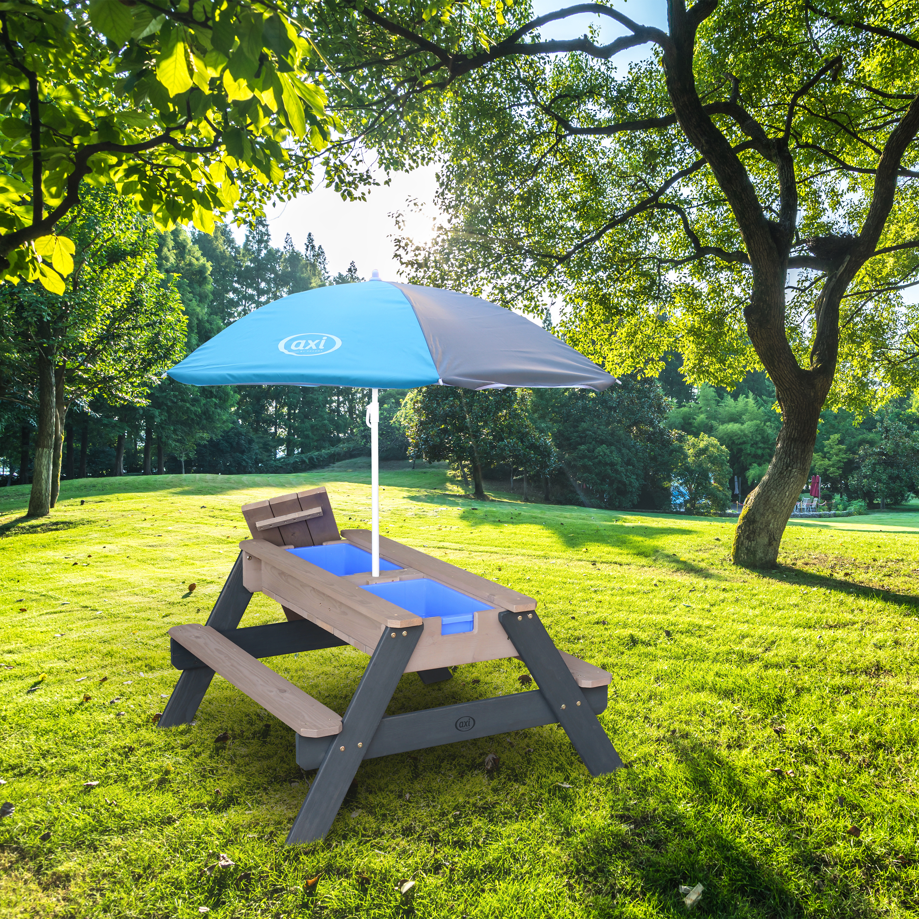 Nick Sand & Water Picnic Table Anthracite/grey with Umbrella