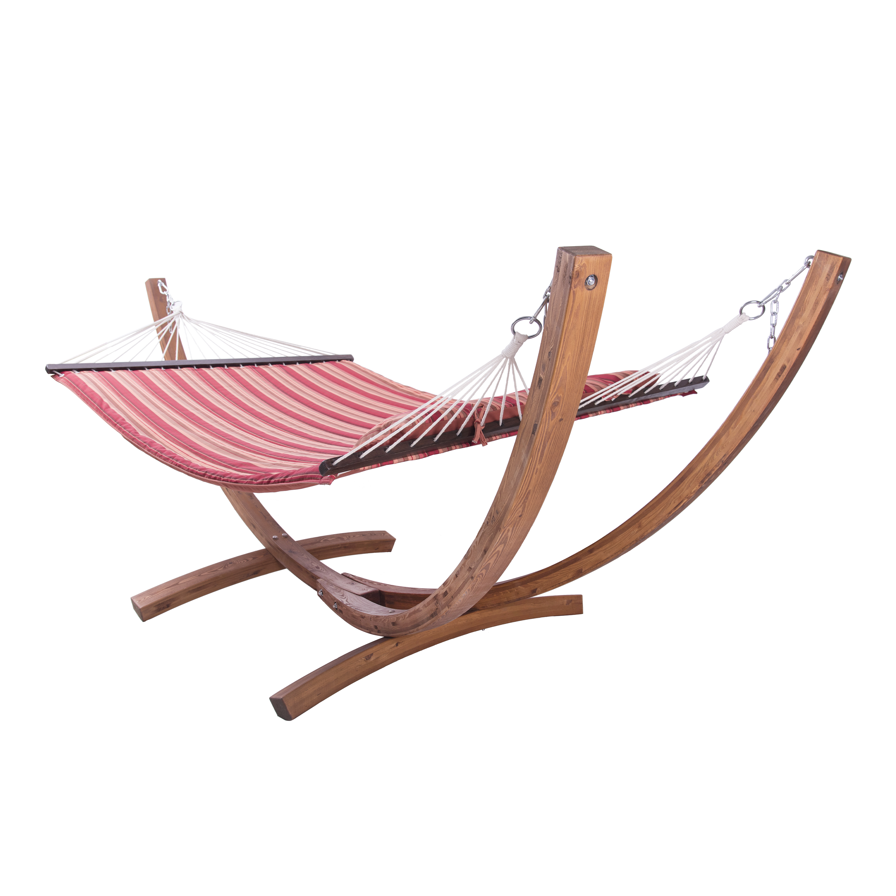 Hawaii Hammock set - Red hammock with wooden frame