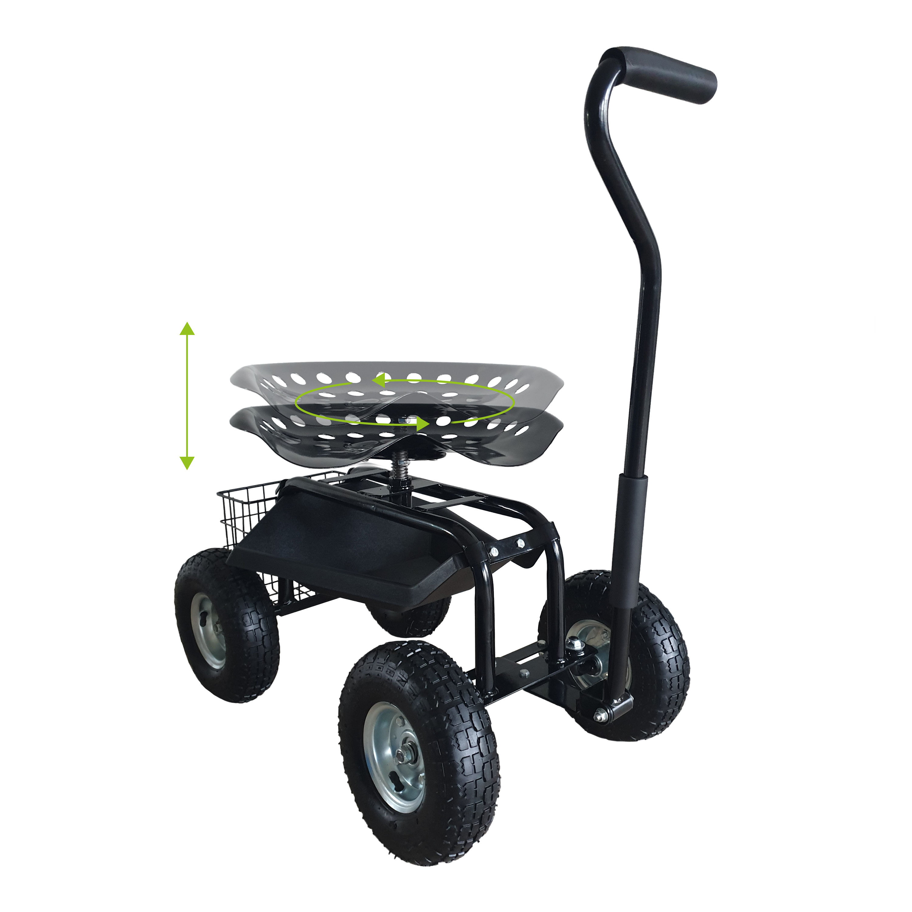 AG22 Rolling Garden Seat Black