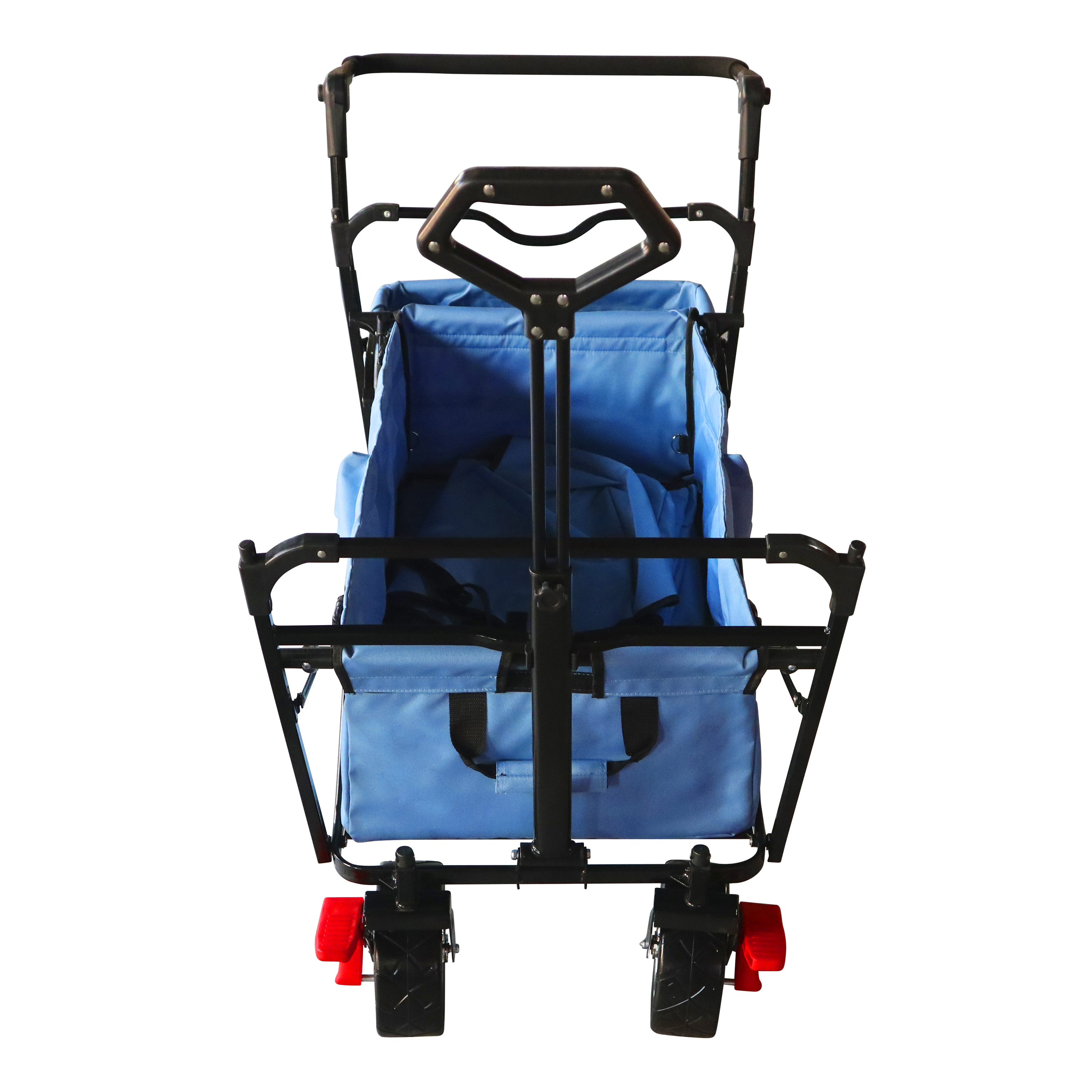 AB210 Chariot pliable avec toit, sac, frein et barre de pous