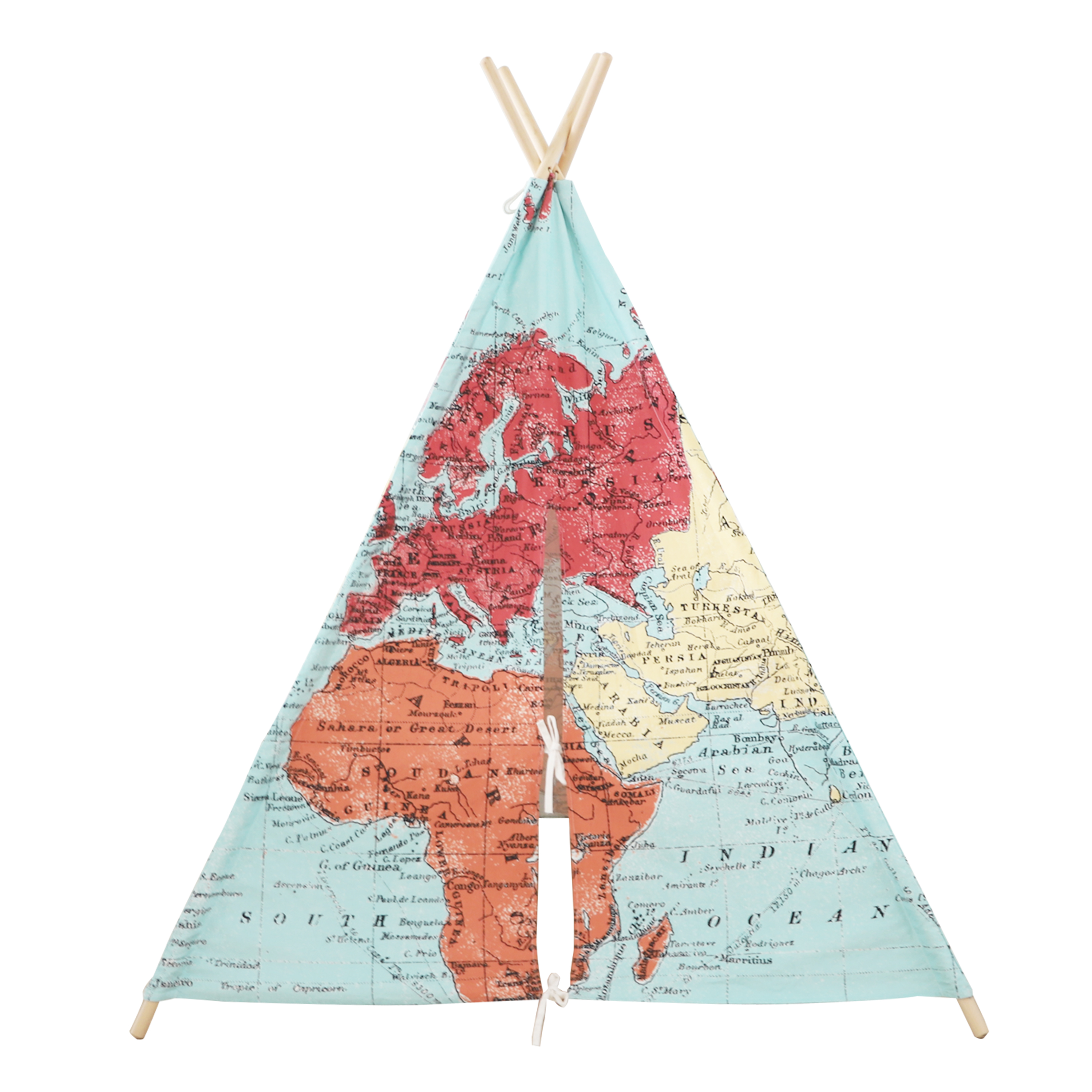 World Map Teepee Tent Multicolour