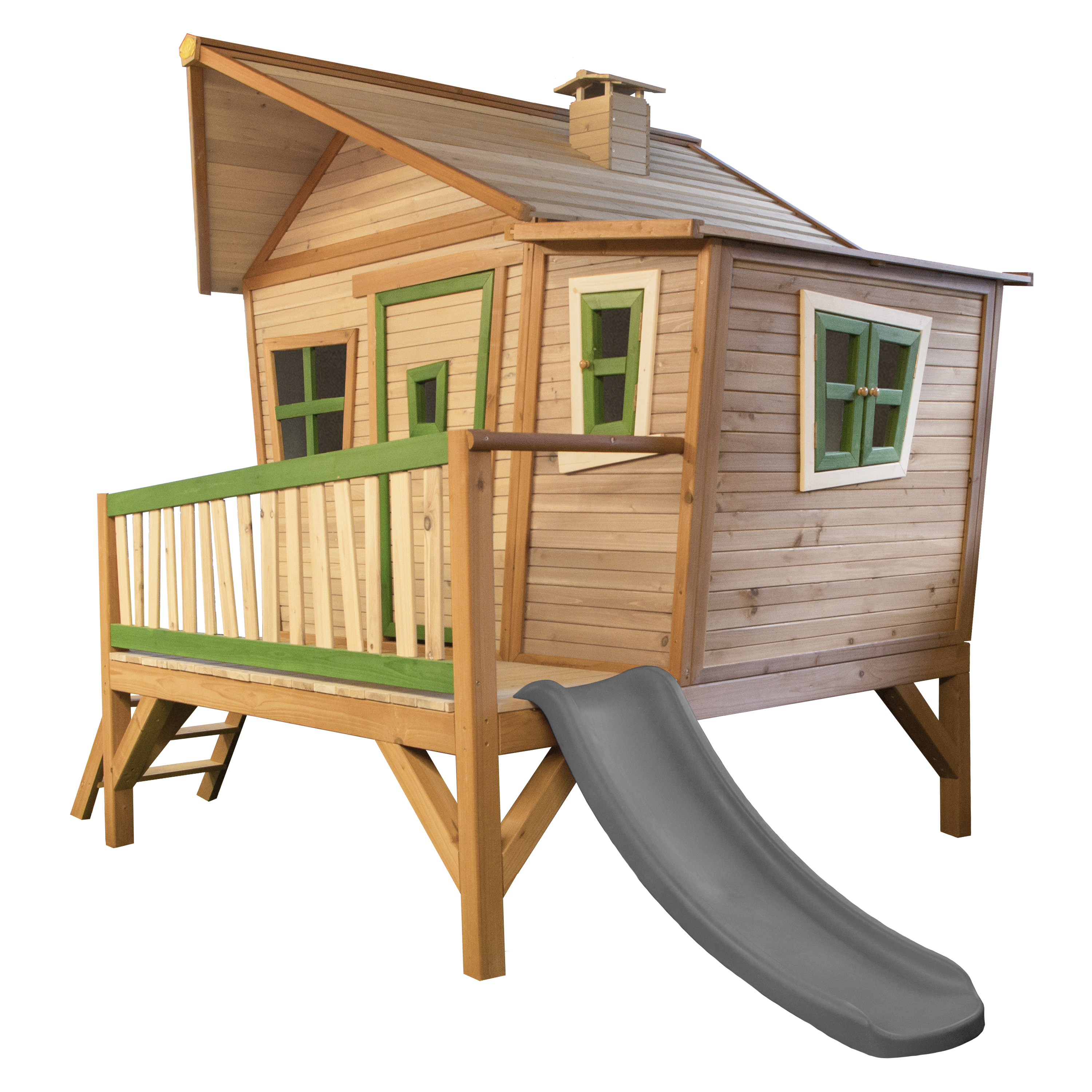 Emma Playhouse Brown/Green - Grey Slide