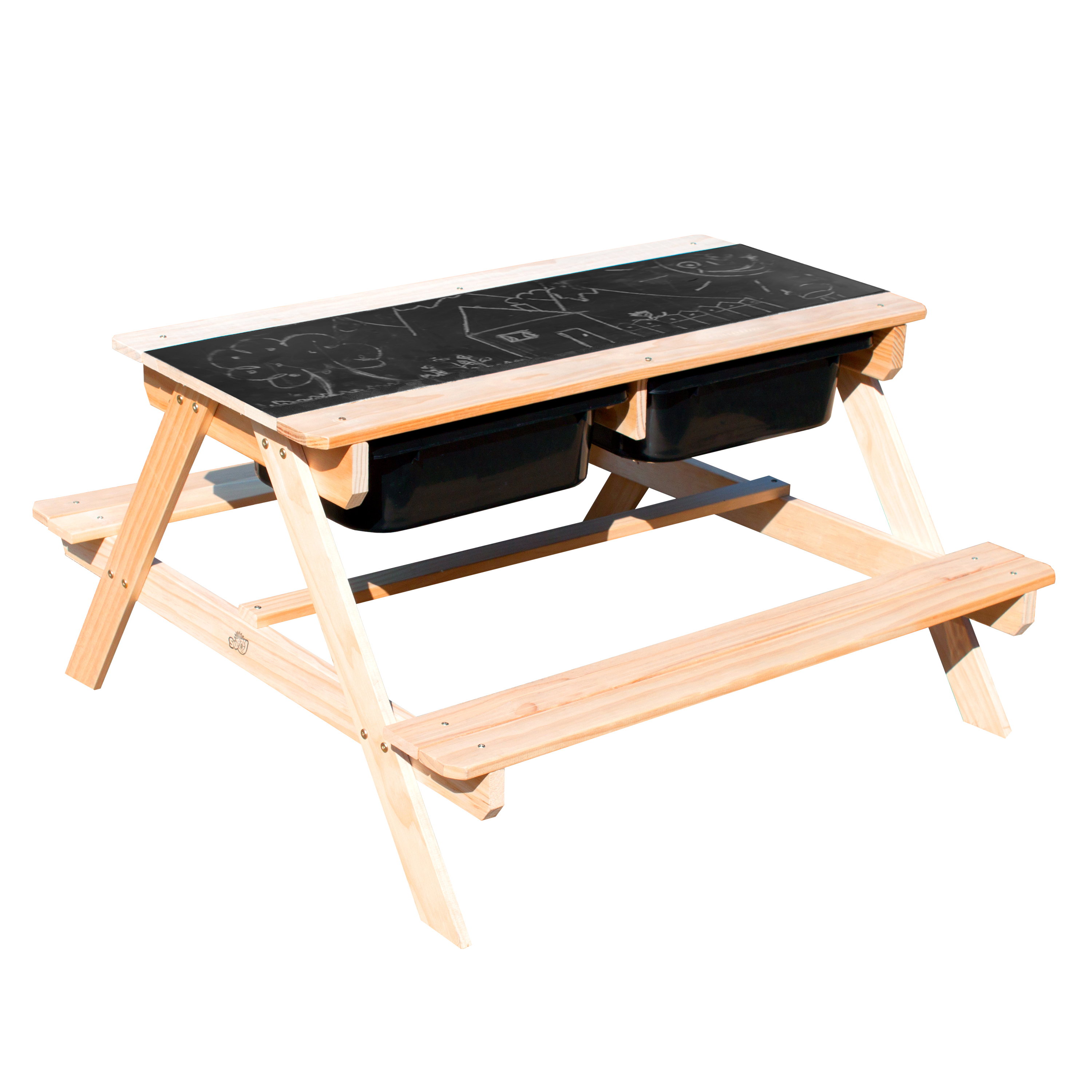 Dual Top 2.0 Sand & Water Picnic Table with Black Bins - Limited Edition