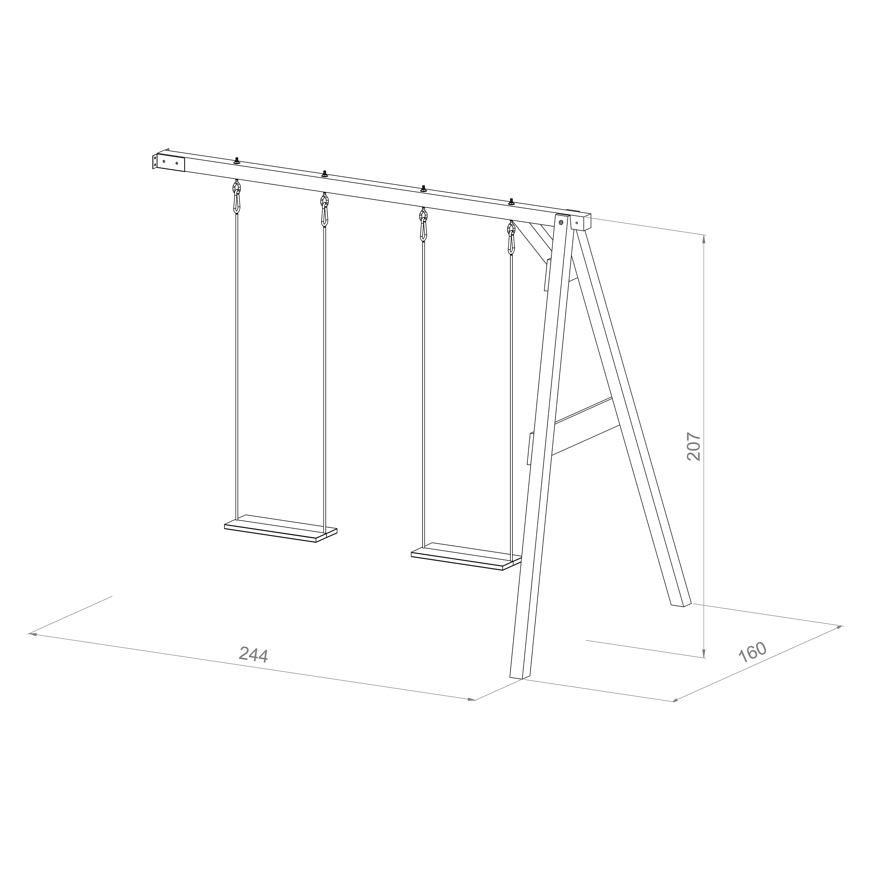 Double Swing Wall Mount Brown/White