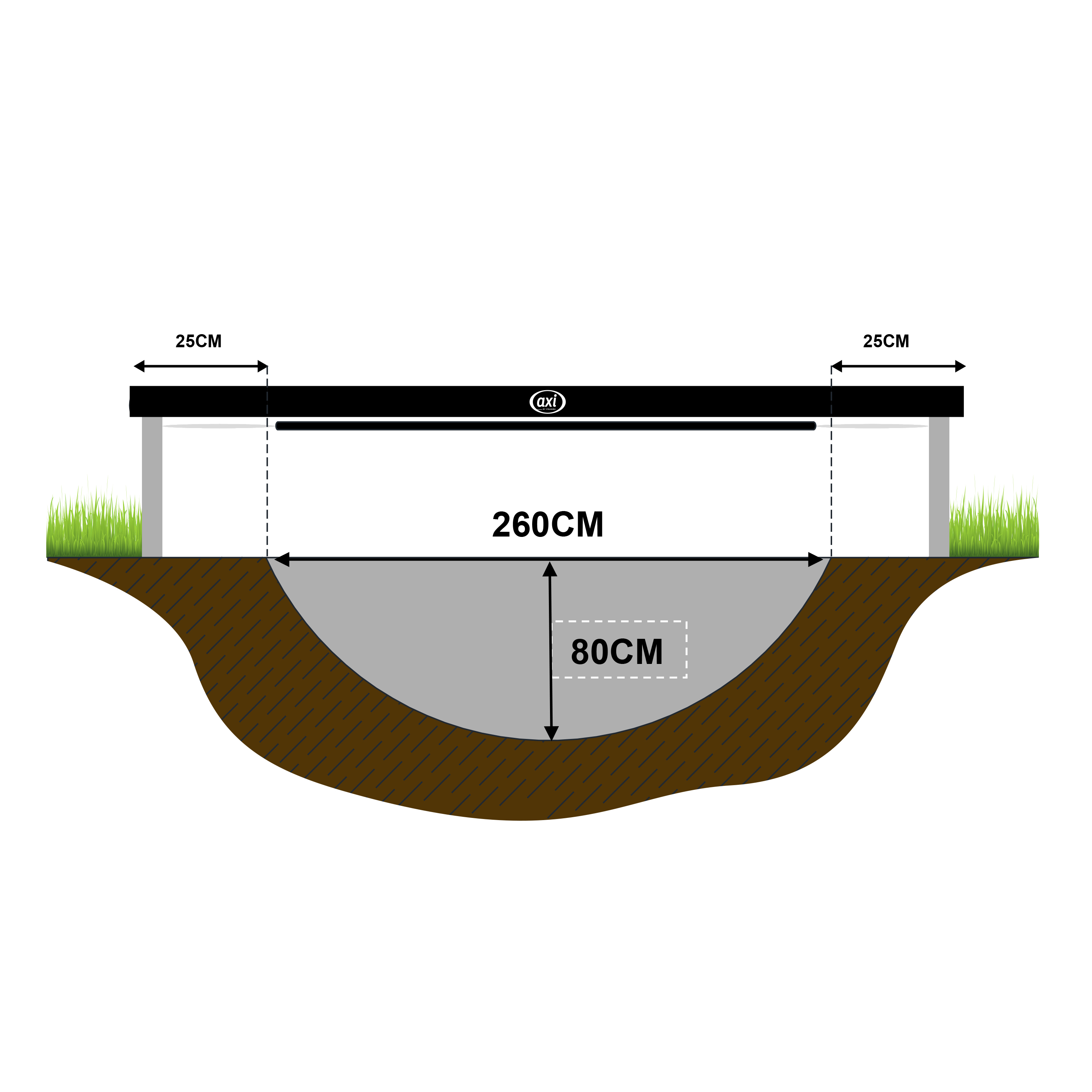 Boston Trampoline 10ft - Inground & onground - Black