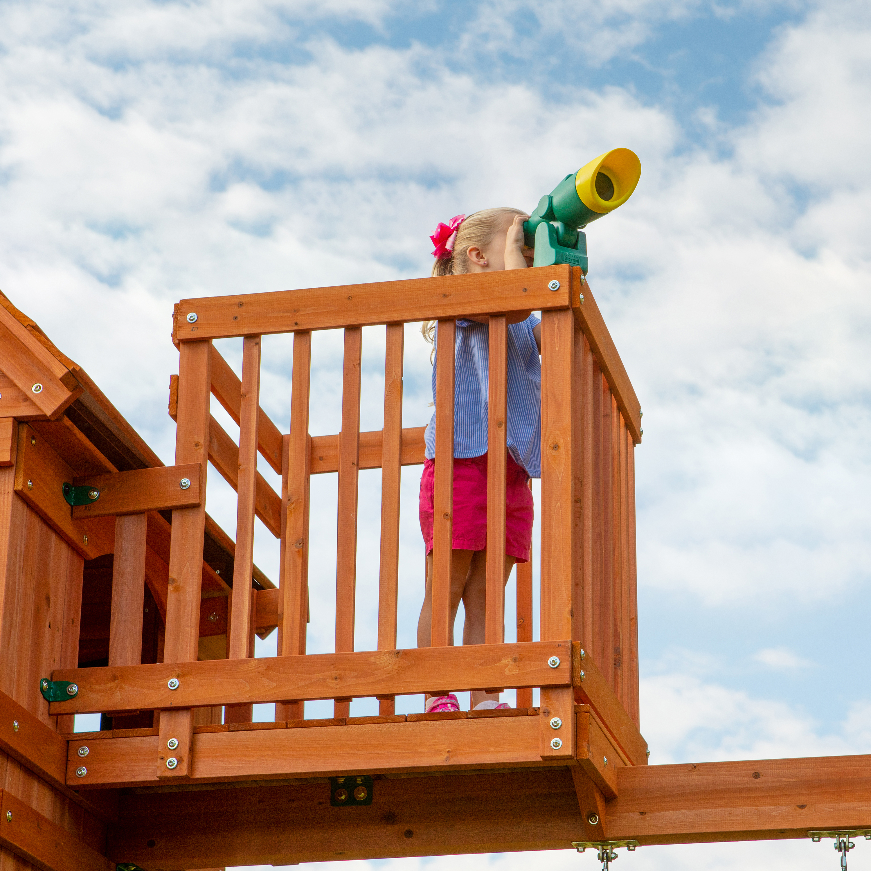 Skyfort II Swing Set with Slide, Climbing Frame and Lookout 