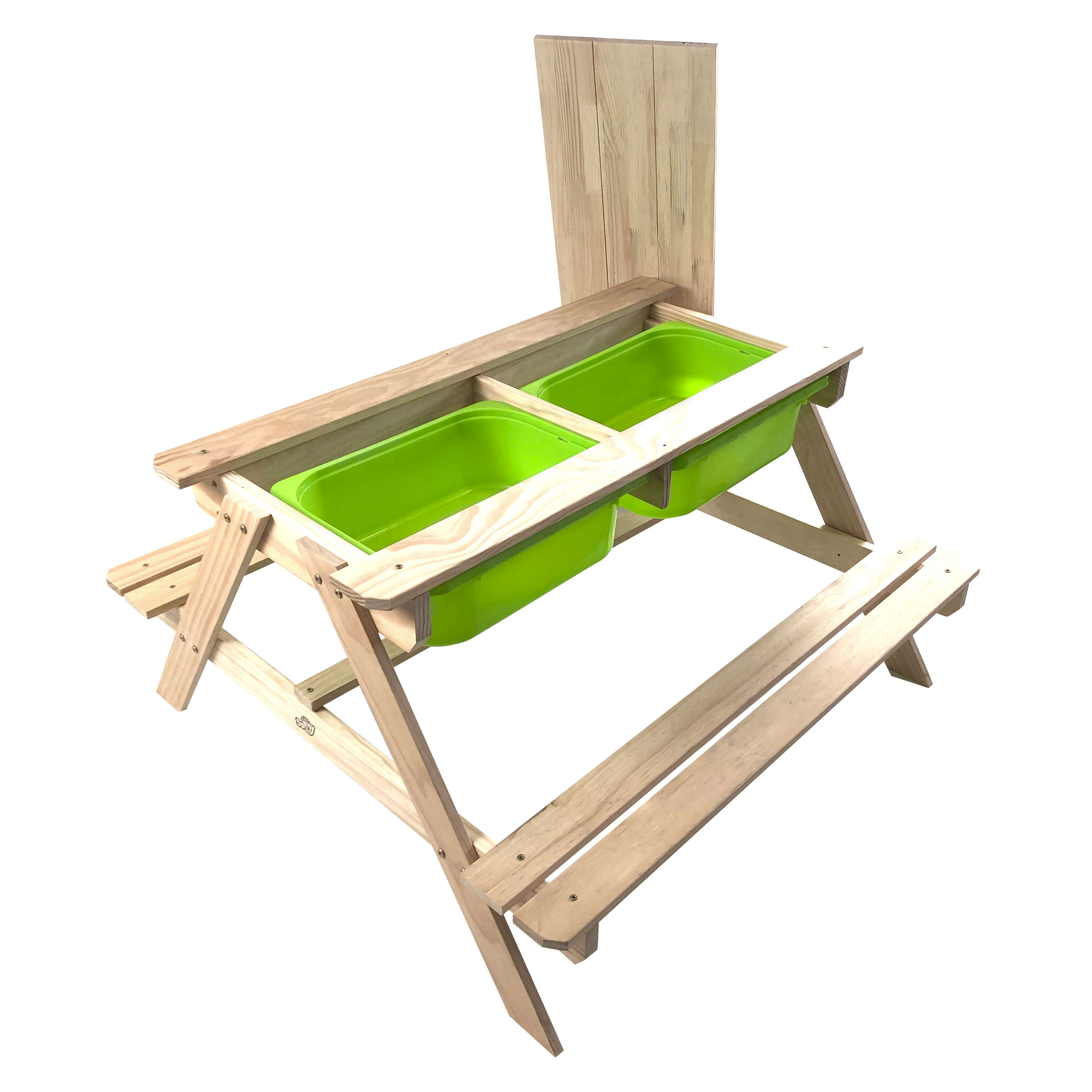 Dual Top 2.0 Sand & Water Picnic Table with Green Bins