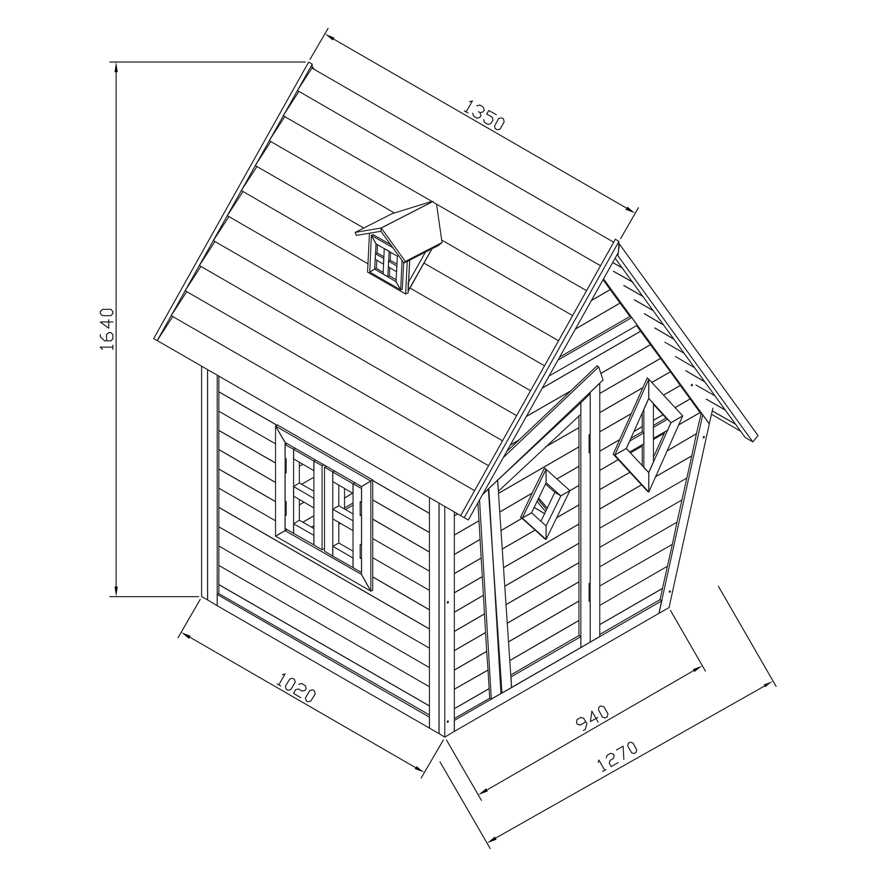 Cabin Playhouse Grey/White