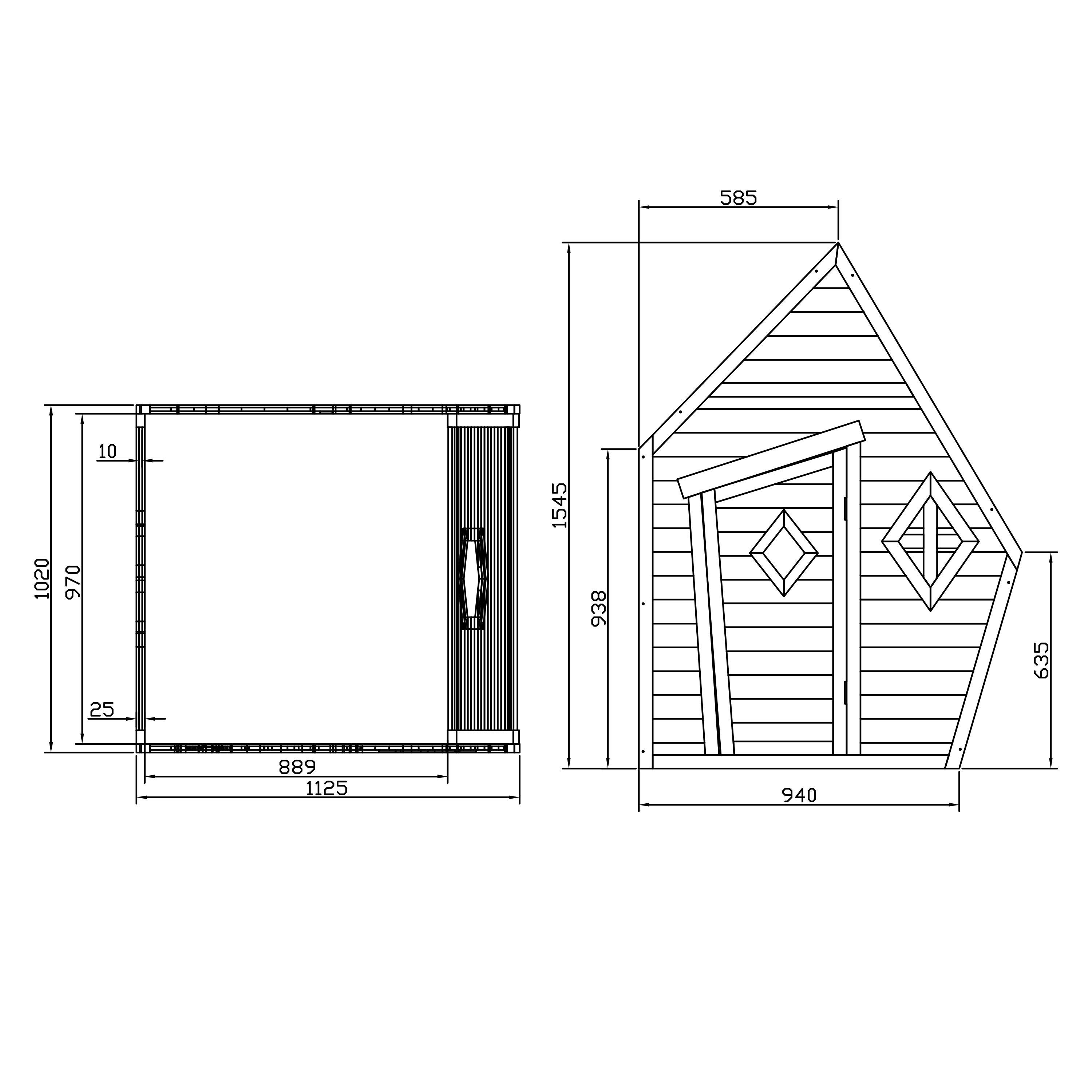 Cabin Playhouse Grey/White