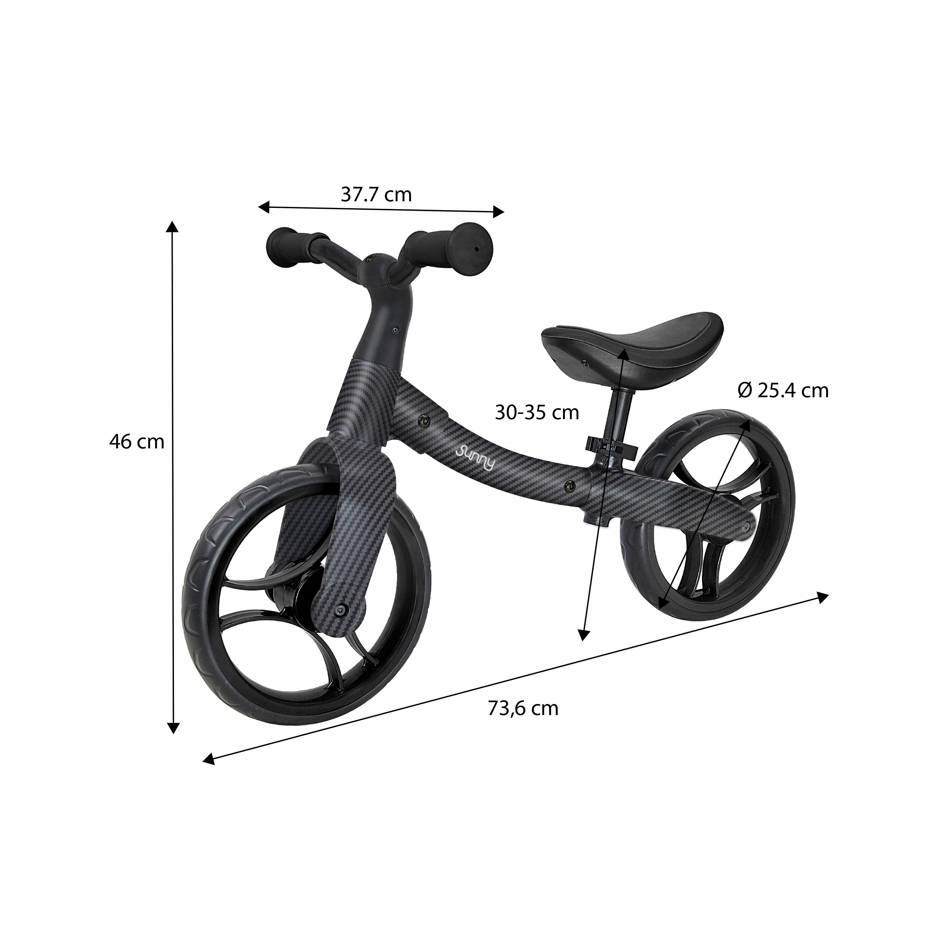 Balance Bike 3000 Metalen Loopfiets met Carbon Fiber Look