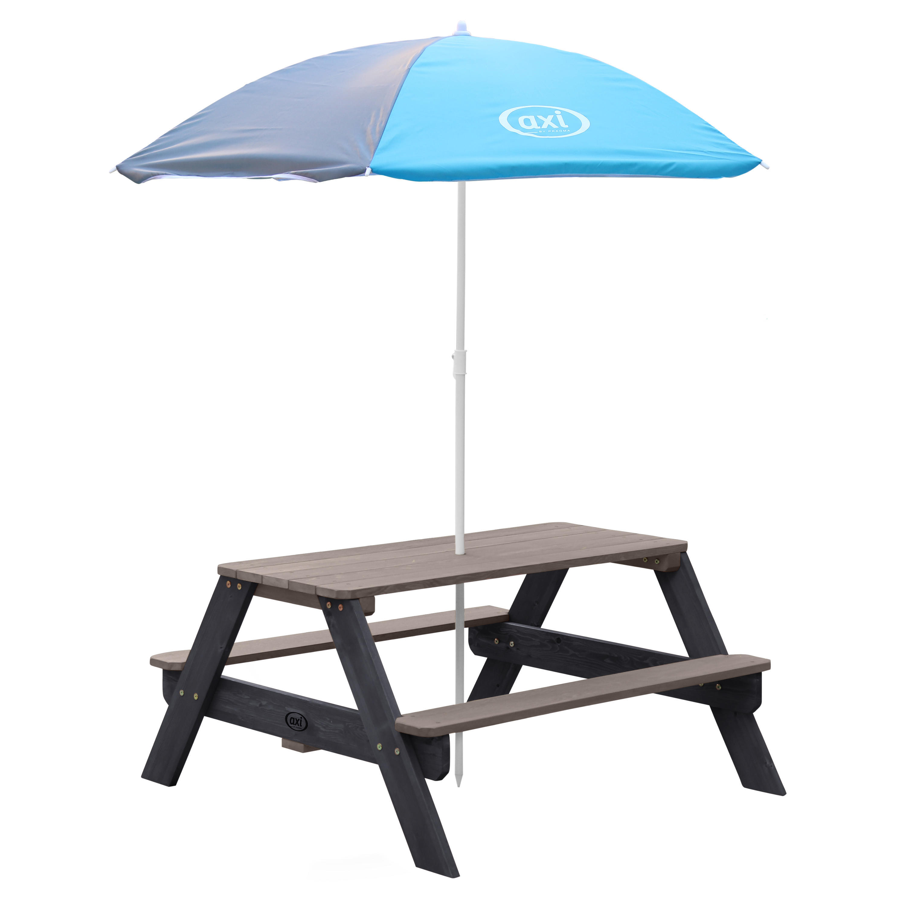 Nick Picnic Table Anthracite/grey - Umbrella Blue/grey