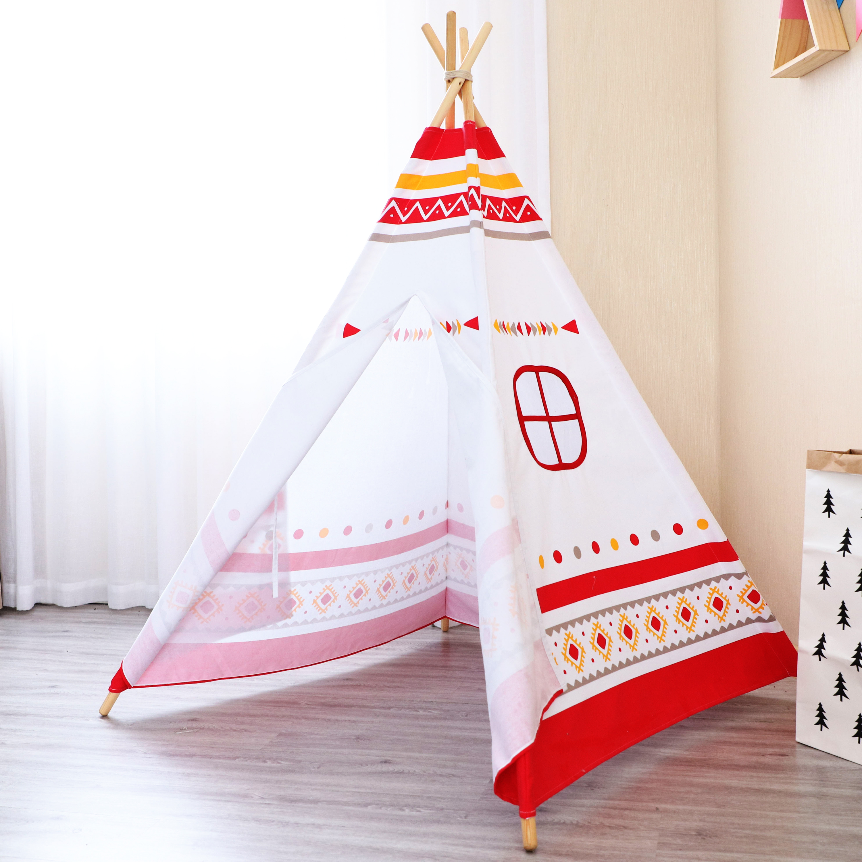 LED Teepee Tent Red / white