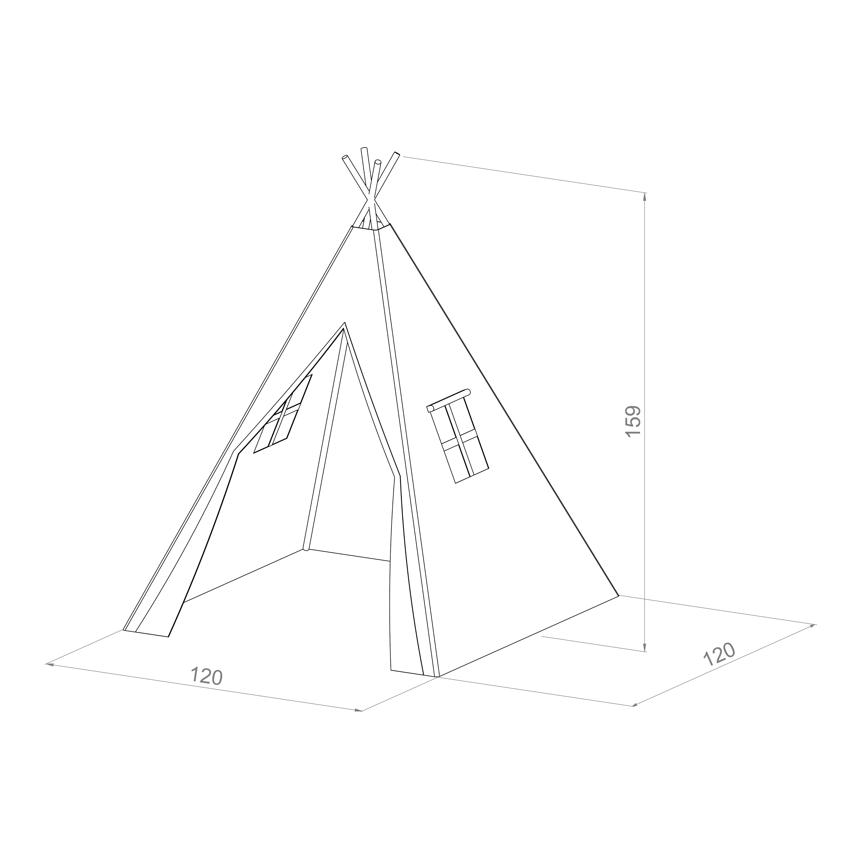 Sunny Alba Teepee Tent - Cream