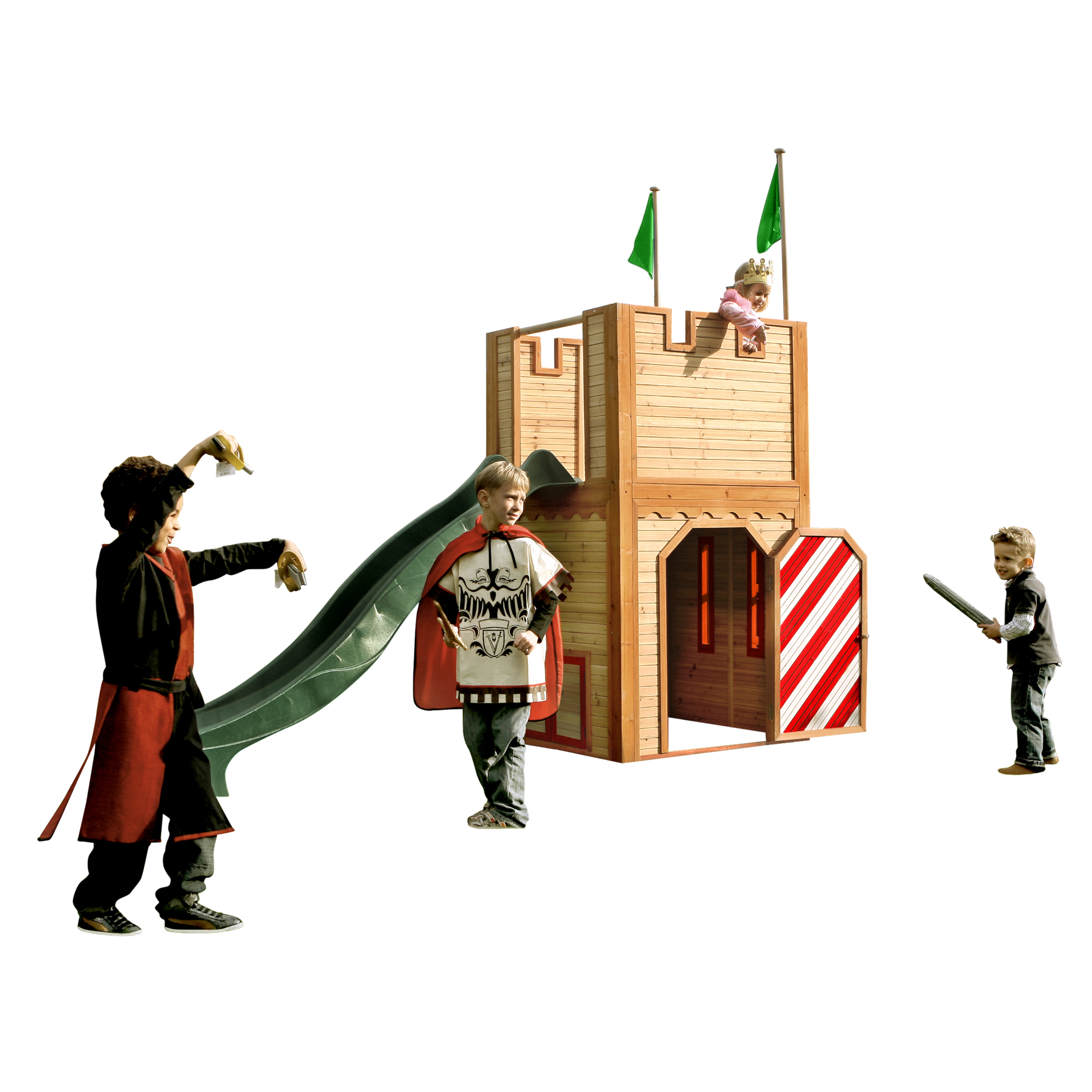 Arthur Playhouse Brown/Red - Green Slide