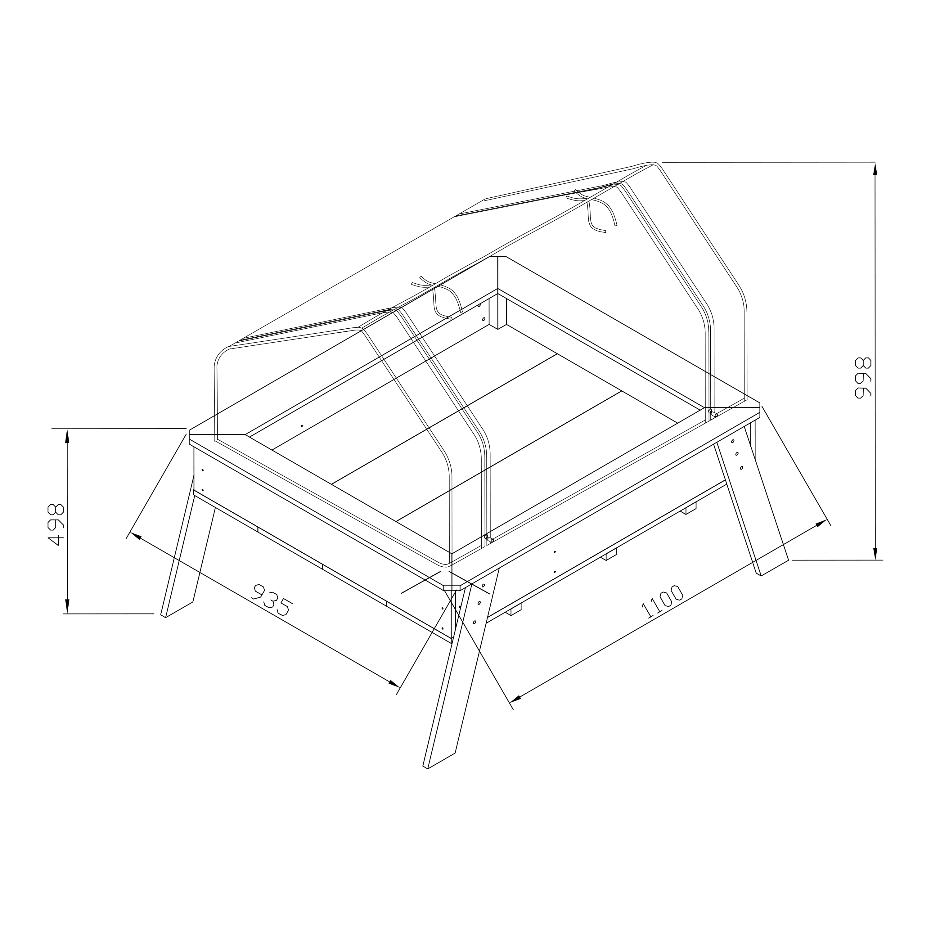 Linda Growing Table with Greenhouse Brown/White