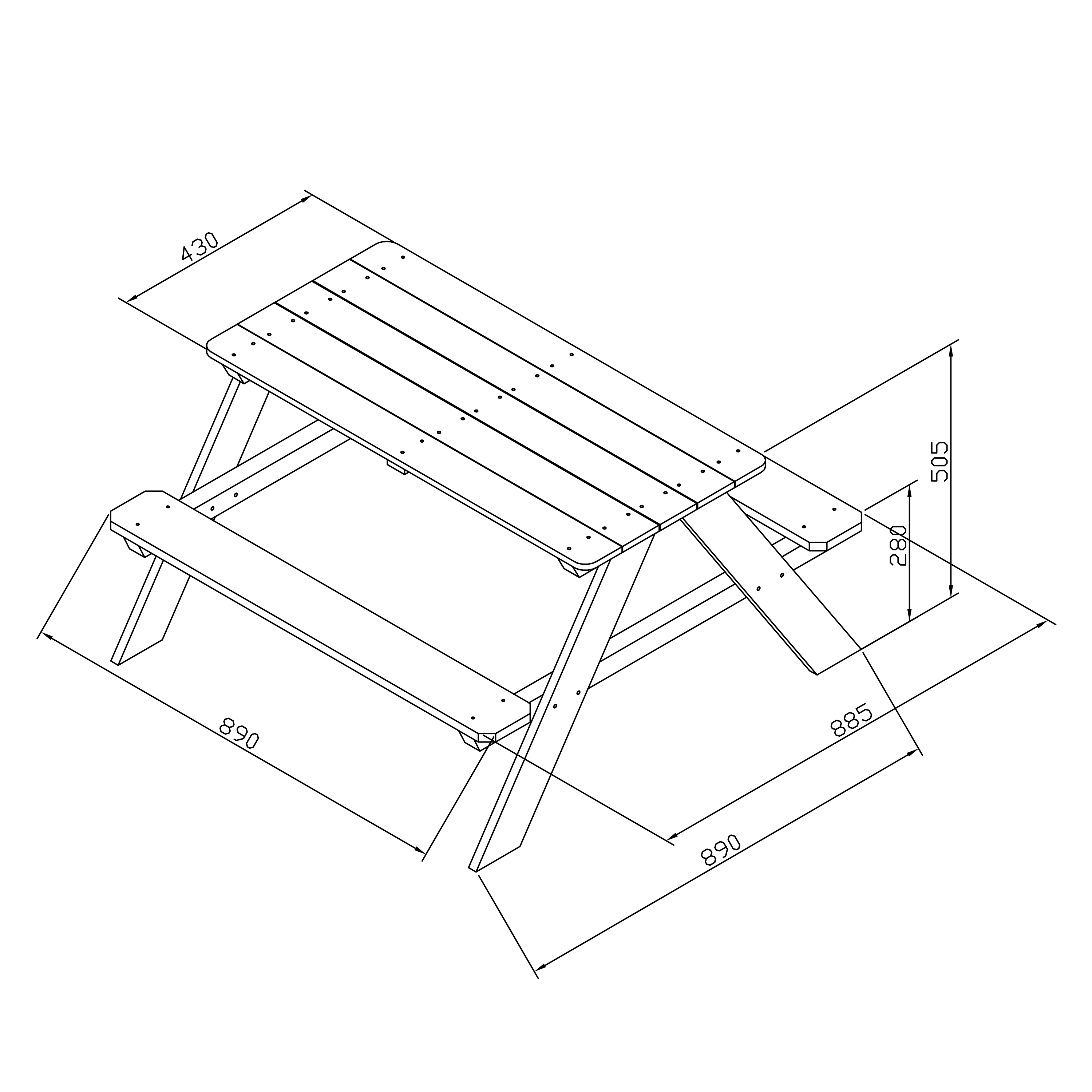 Dave Picnic Table Brown