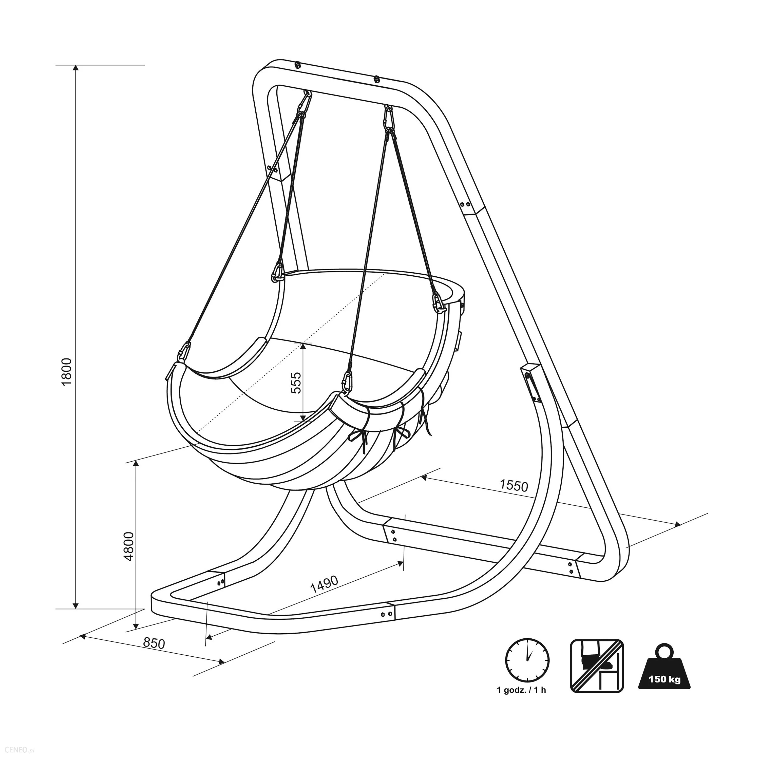 Capri Single Swing Chair Green