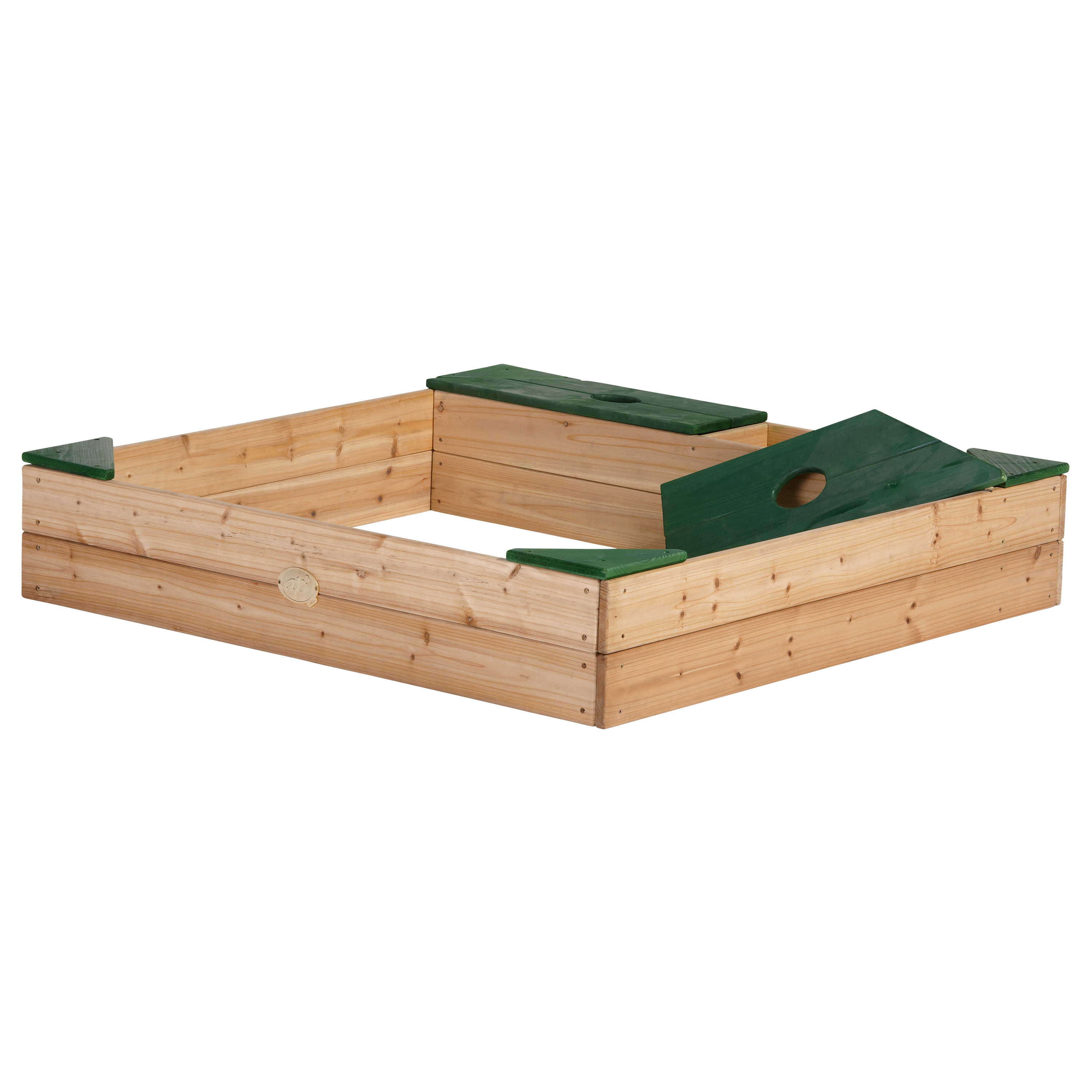 Amy Sandbox with Storage Brown/Green