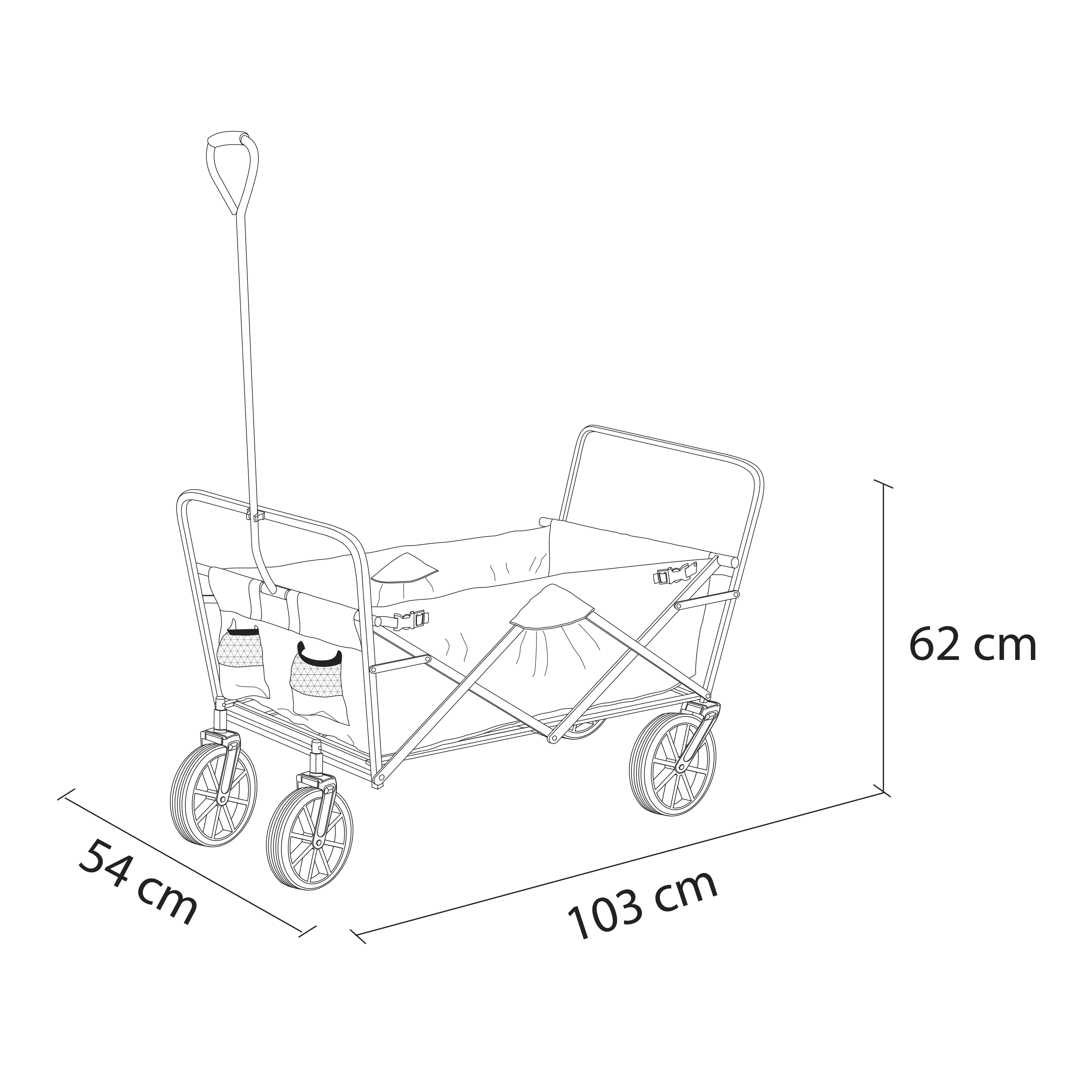 AB100 Faltbarer Bollerwagen Rot