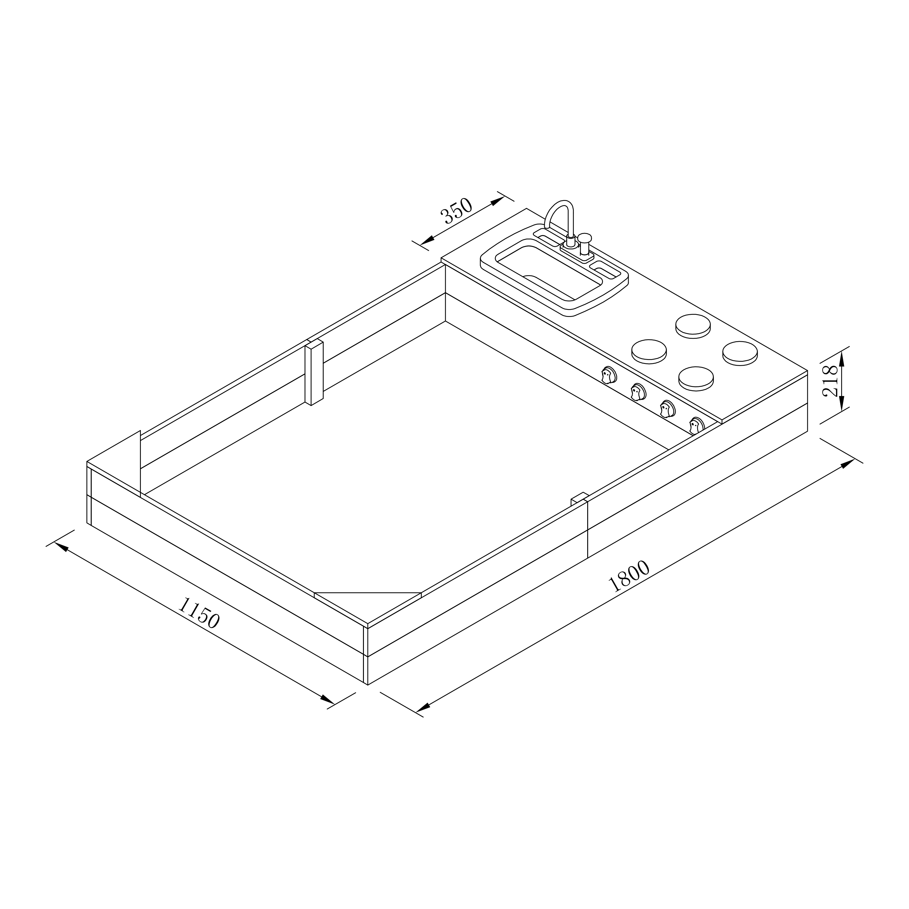 Kelly Sandbox with Play Kitchen Anthracite/Brown