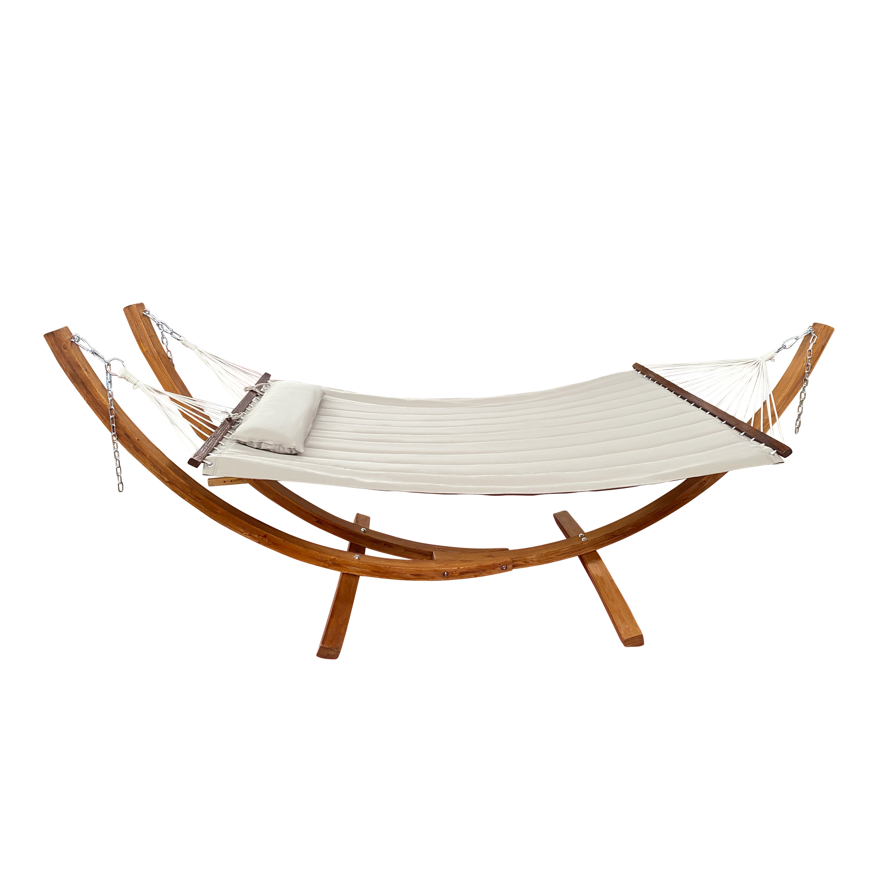 Hawaii Hammock set - Beige hammock with wooden frame