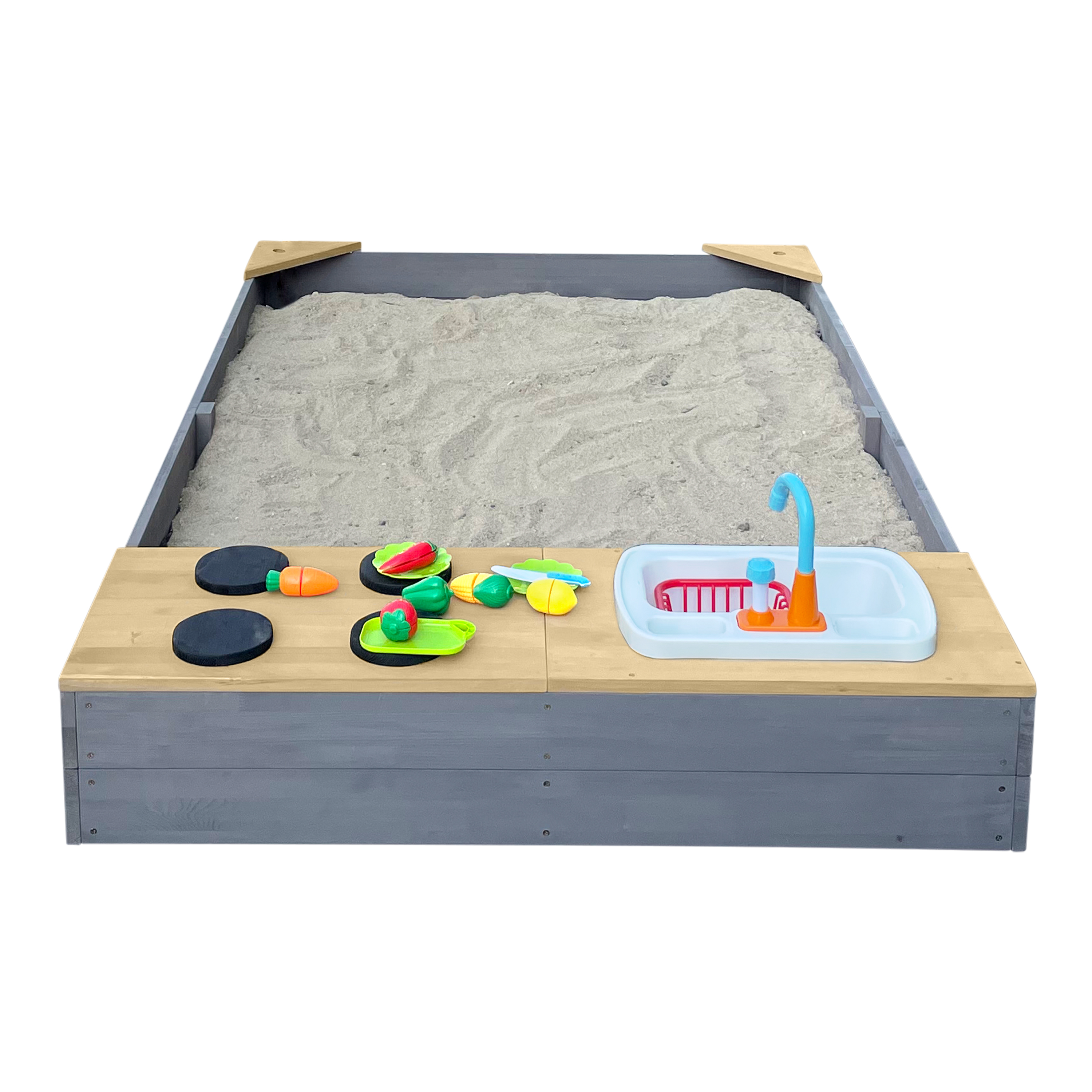 AXI Kelly Sandbox with Play Kitchen Grey/brown