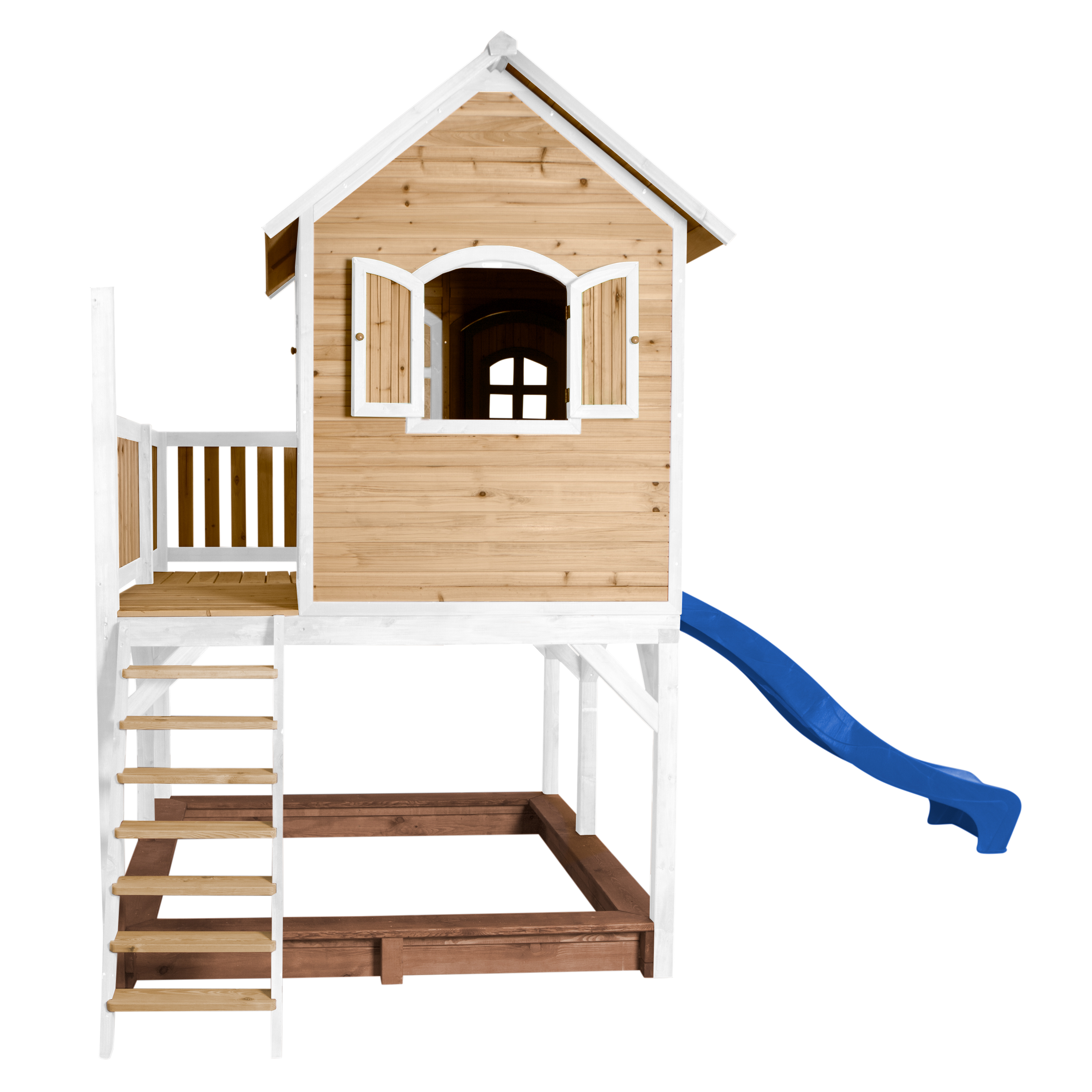 Liam Playhouse Brown/White - Blue Slide