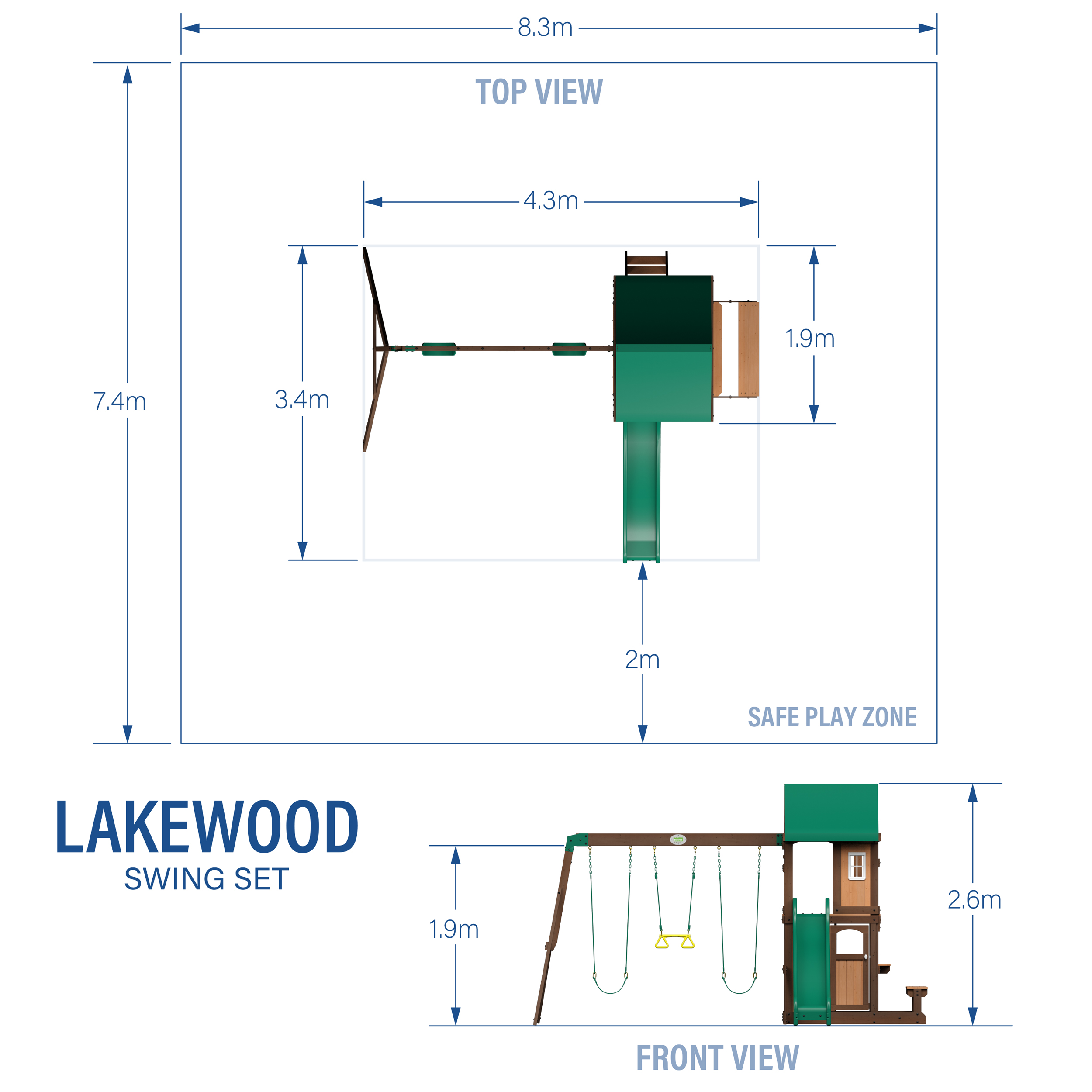 Lakewood Swing Set with Slide 