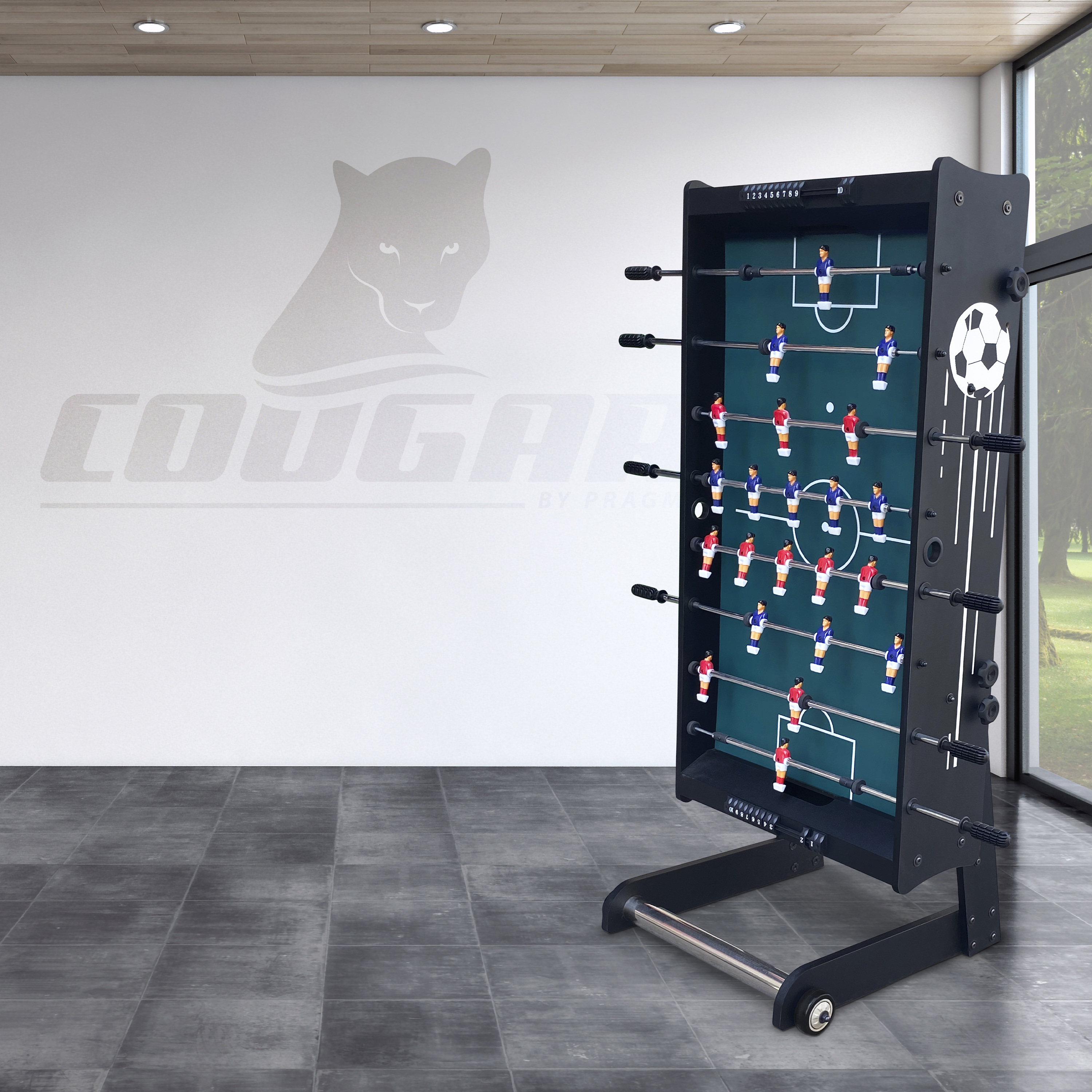 Cougar Scorpion Kick TS Folding Football Table - Black