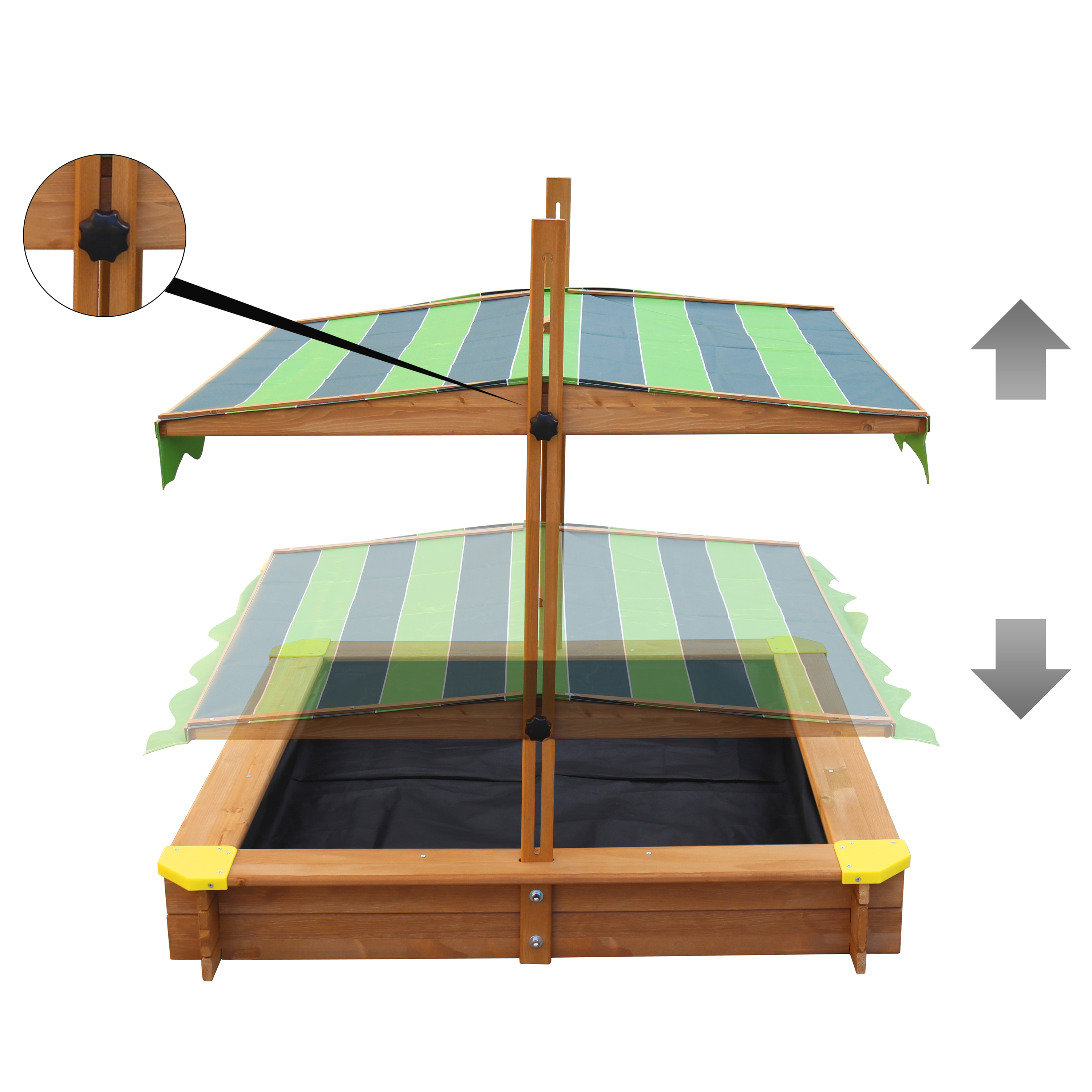 Lily Sandbox with Canopy Brown/Green