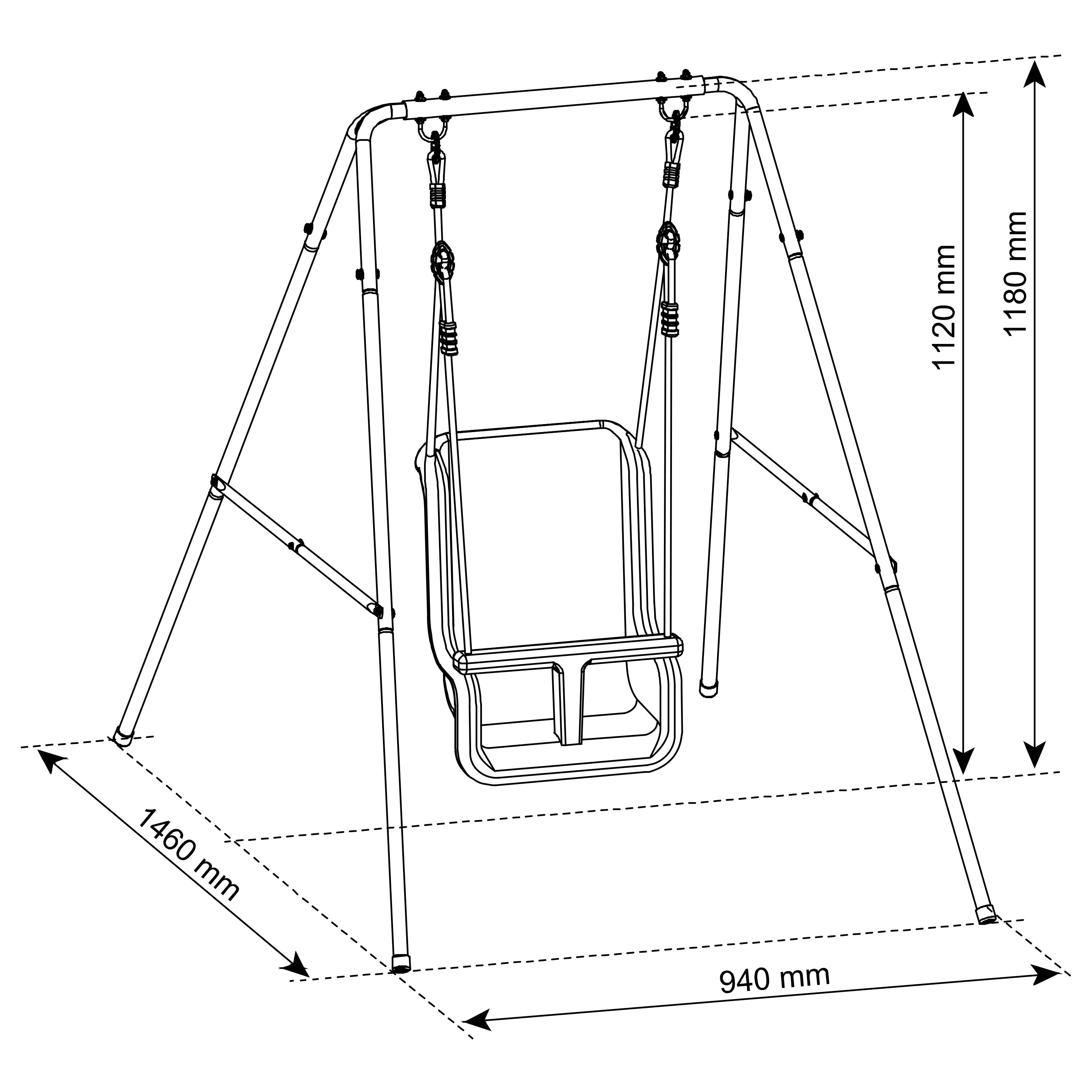 Metal Baby Swing with seat Anthracite/cream