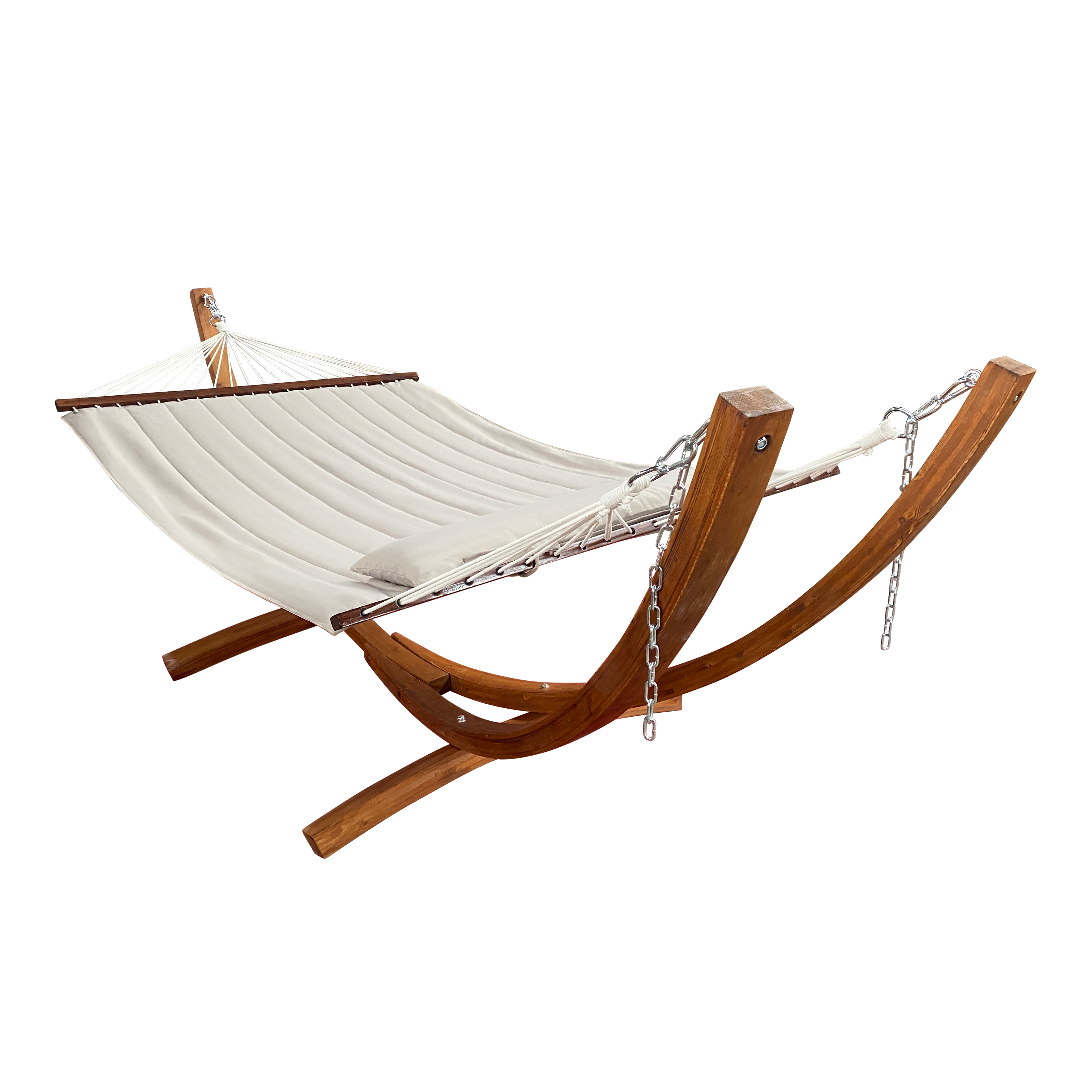 Hawaii Hammock set - Beige hammock with wooden frame