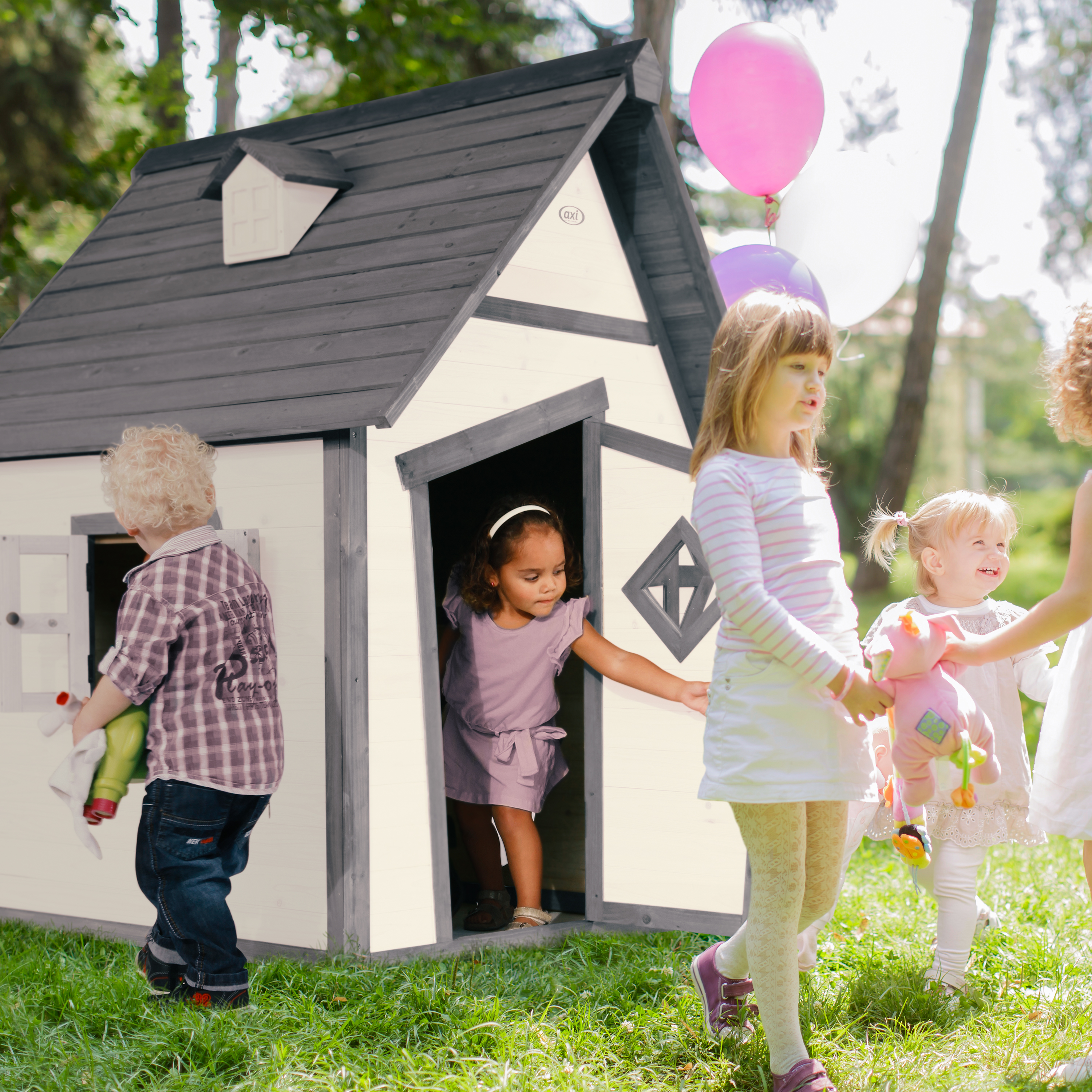 Cabin Playhouse Grey/White