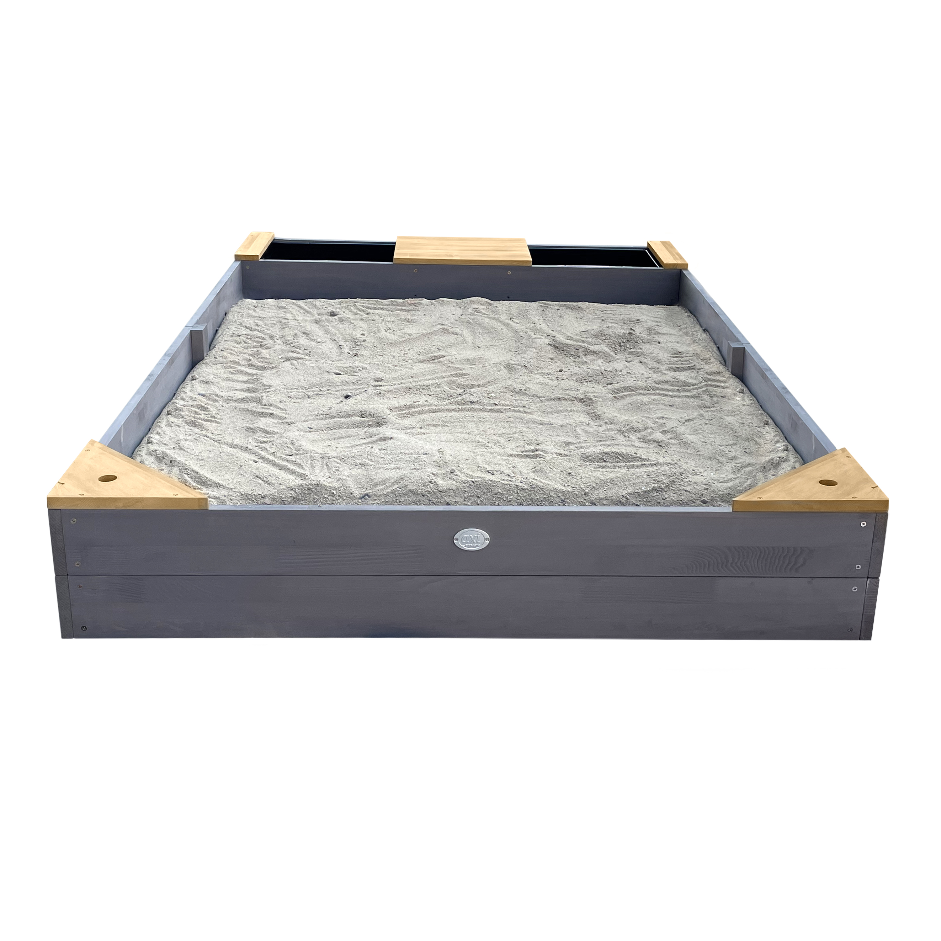 Kelly Sandbox with Bins and Bench Grey/brown