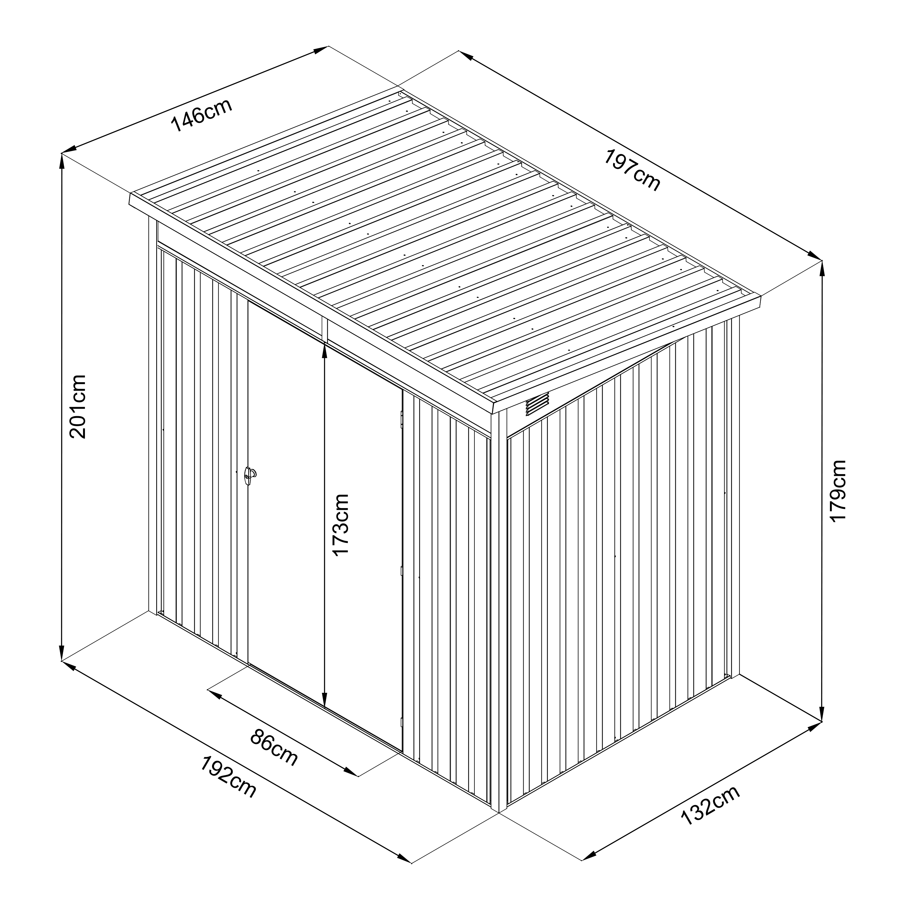 Victor Garden Pent Roof Shed 3m2