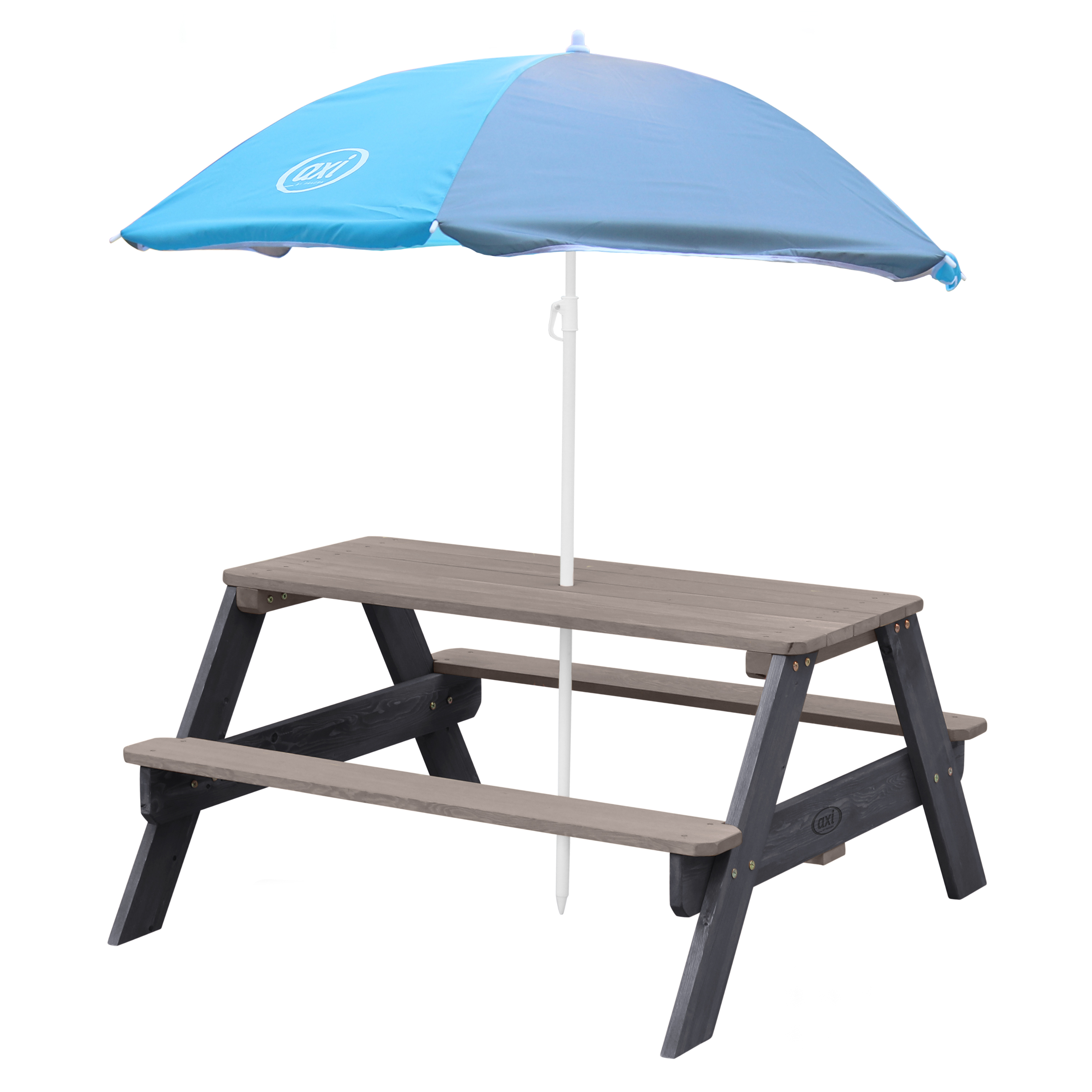 Nick Picnic Table Anthracite/grey - Umbrella Blue/grey