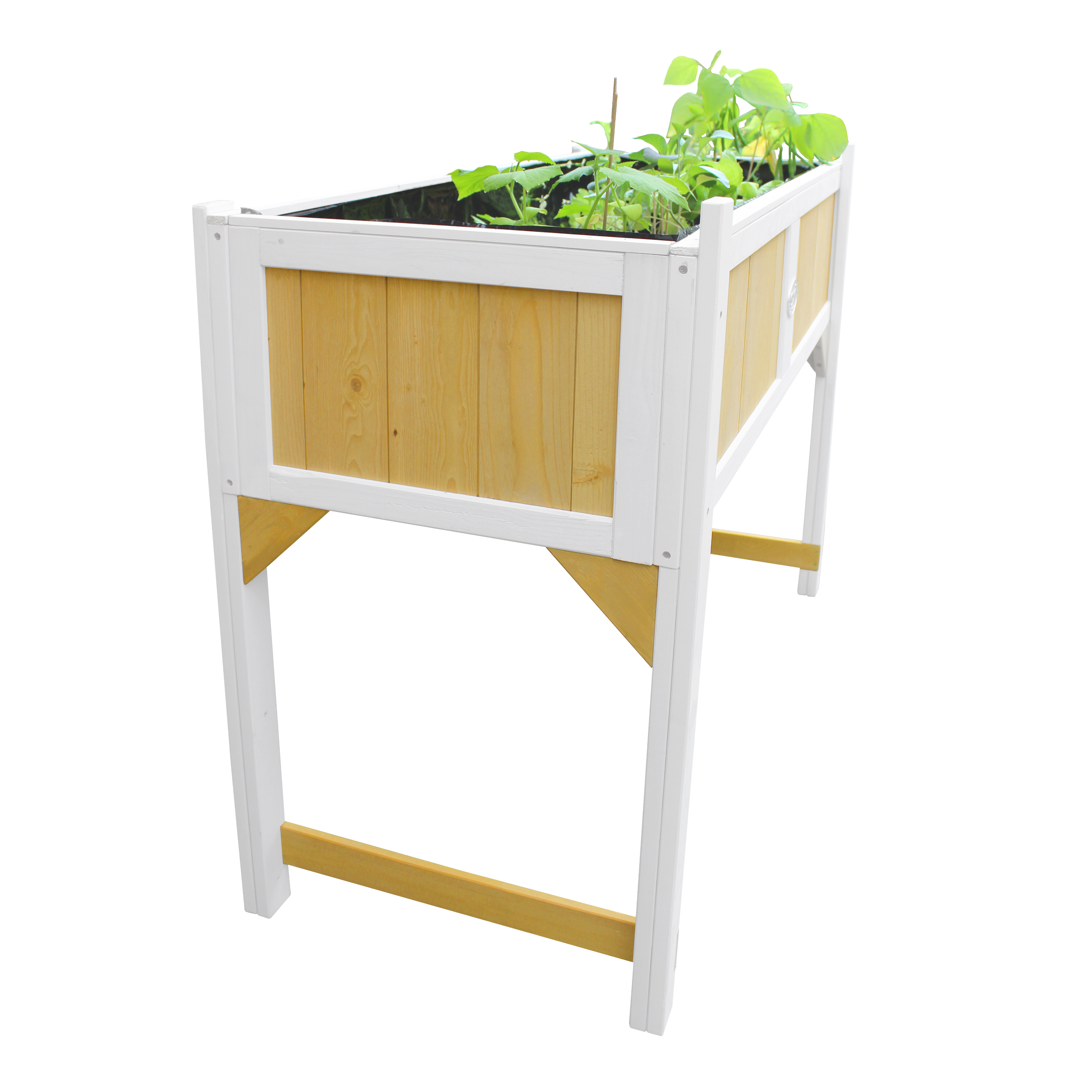 Growing Table with root mat Brown/White