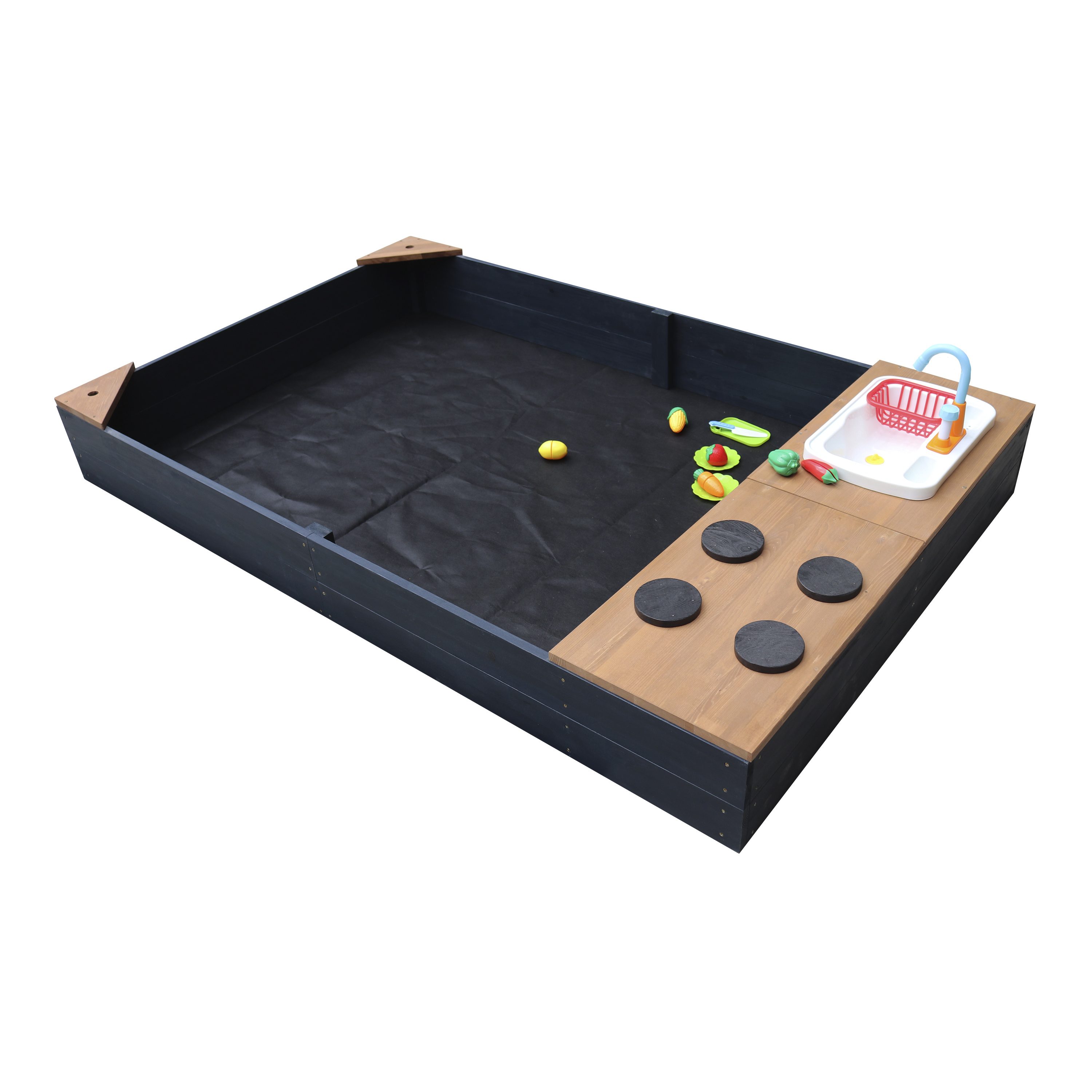 Kelly Sandbox with Play Kitchen Anthracite/Brown