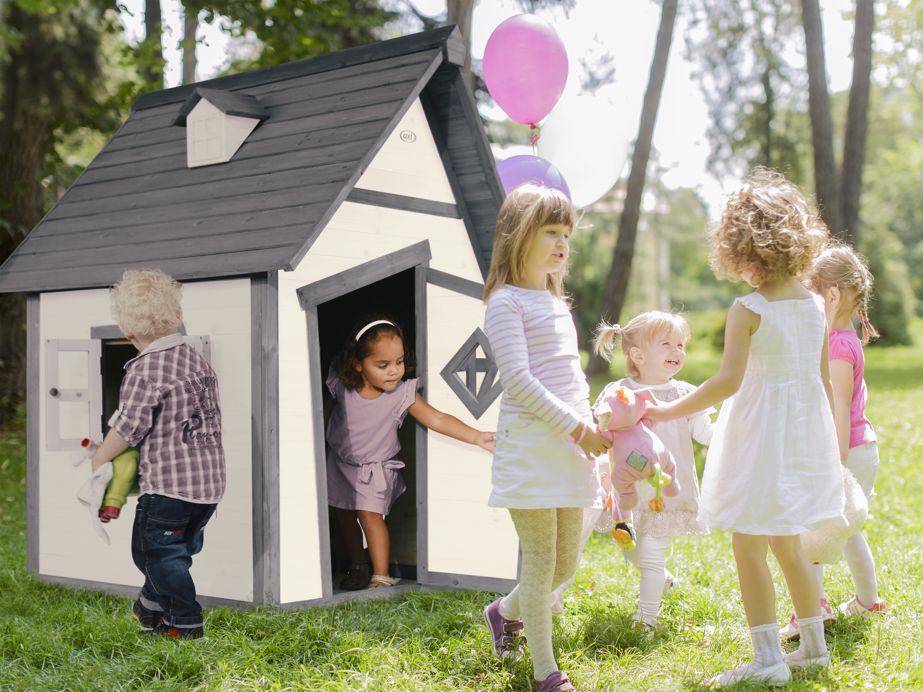 Cabin Playhouse Grey/White