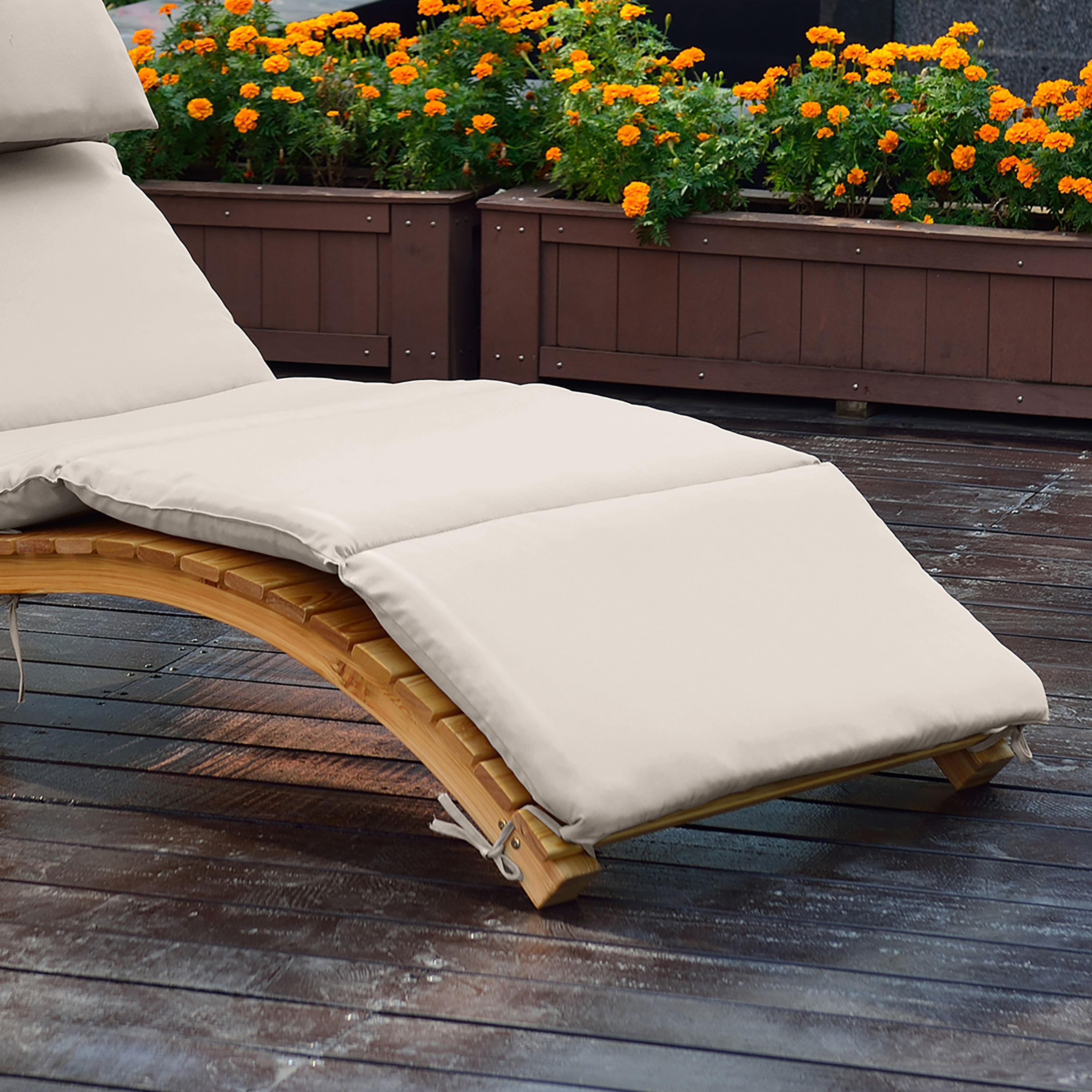 Salina Lounger with Sunshade Beige