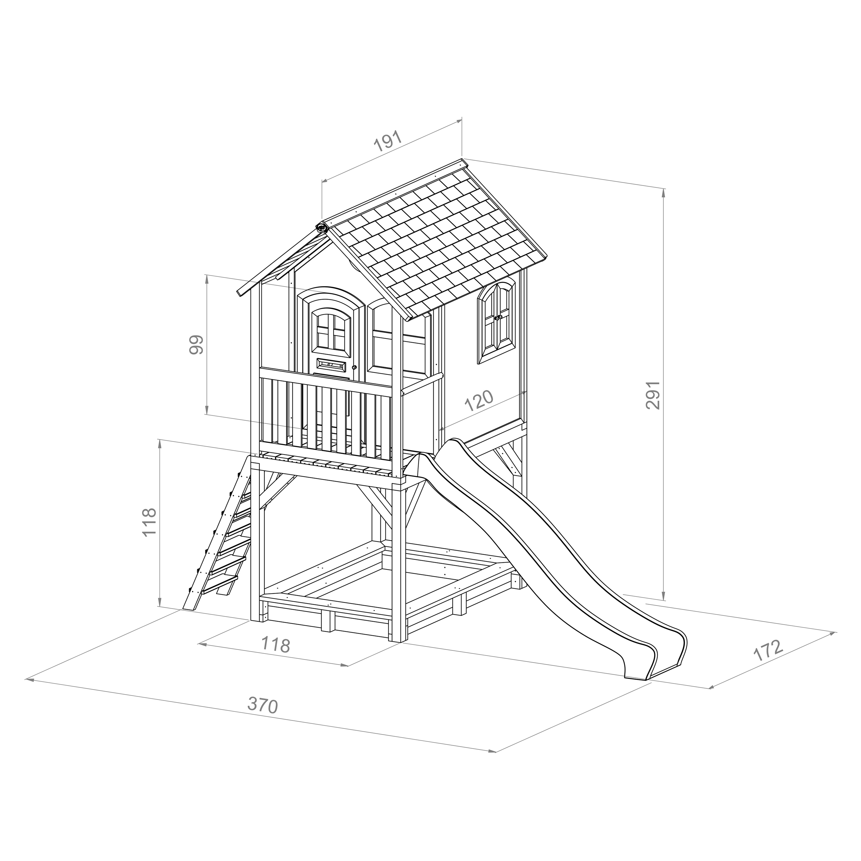 AXI Laura Playhouse Brown/Green - Grey Slide 