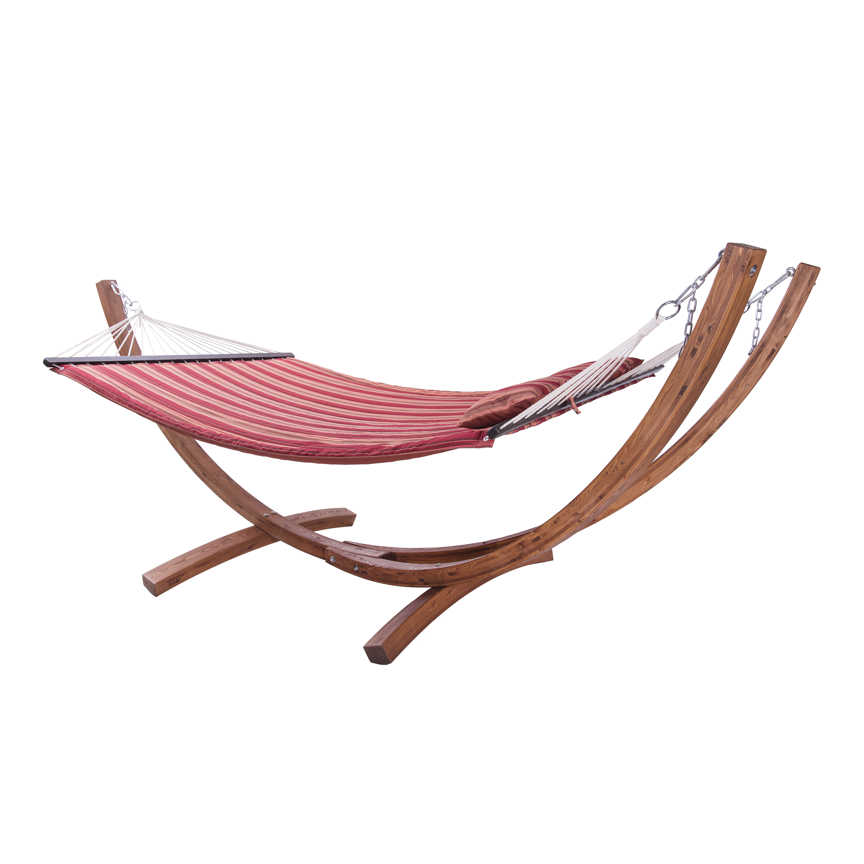 Hawaii Hammock set - Red hammock with wooden frame