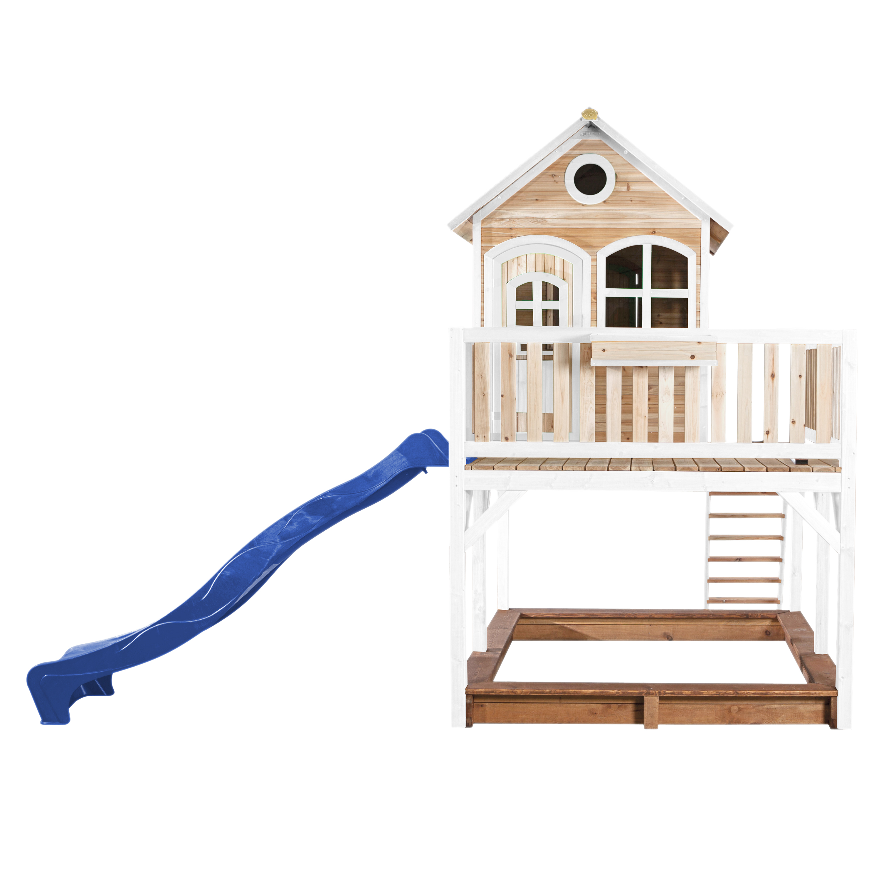 Liam Playhouse Brown/White - Blue Slide